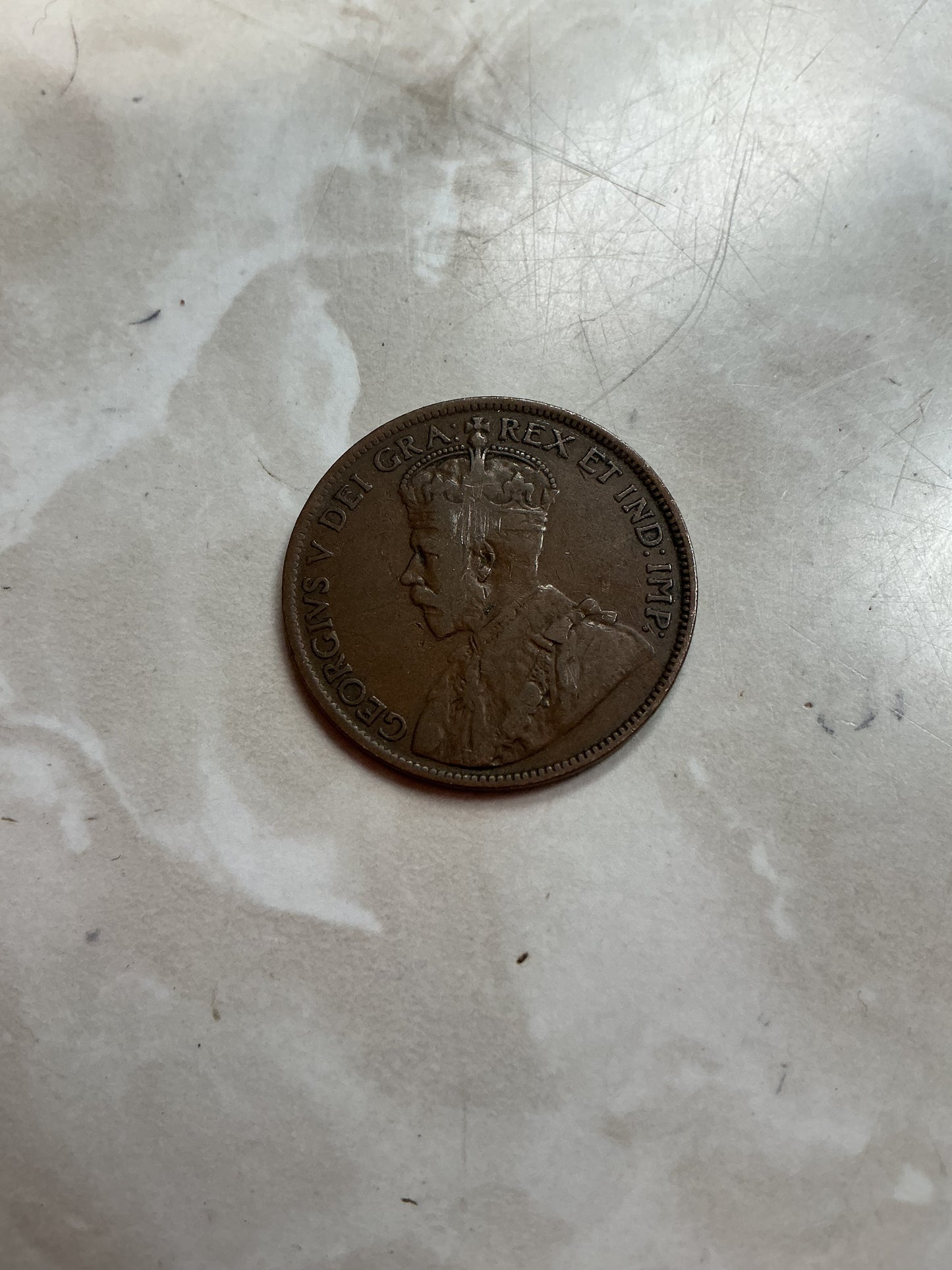 1920 Canada One 1 Cent George V Large Penny Coin. Ungraded .