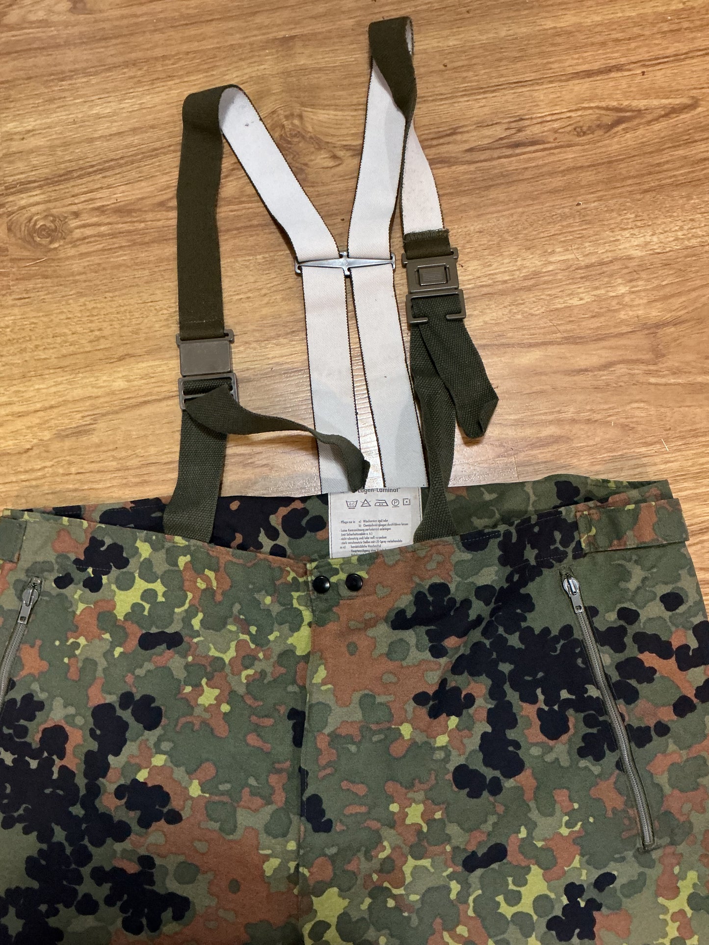 German Flecktarn Pattern Wet Weather Bib overalls