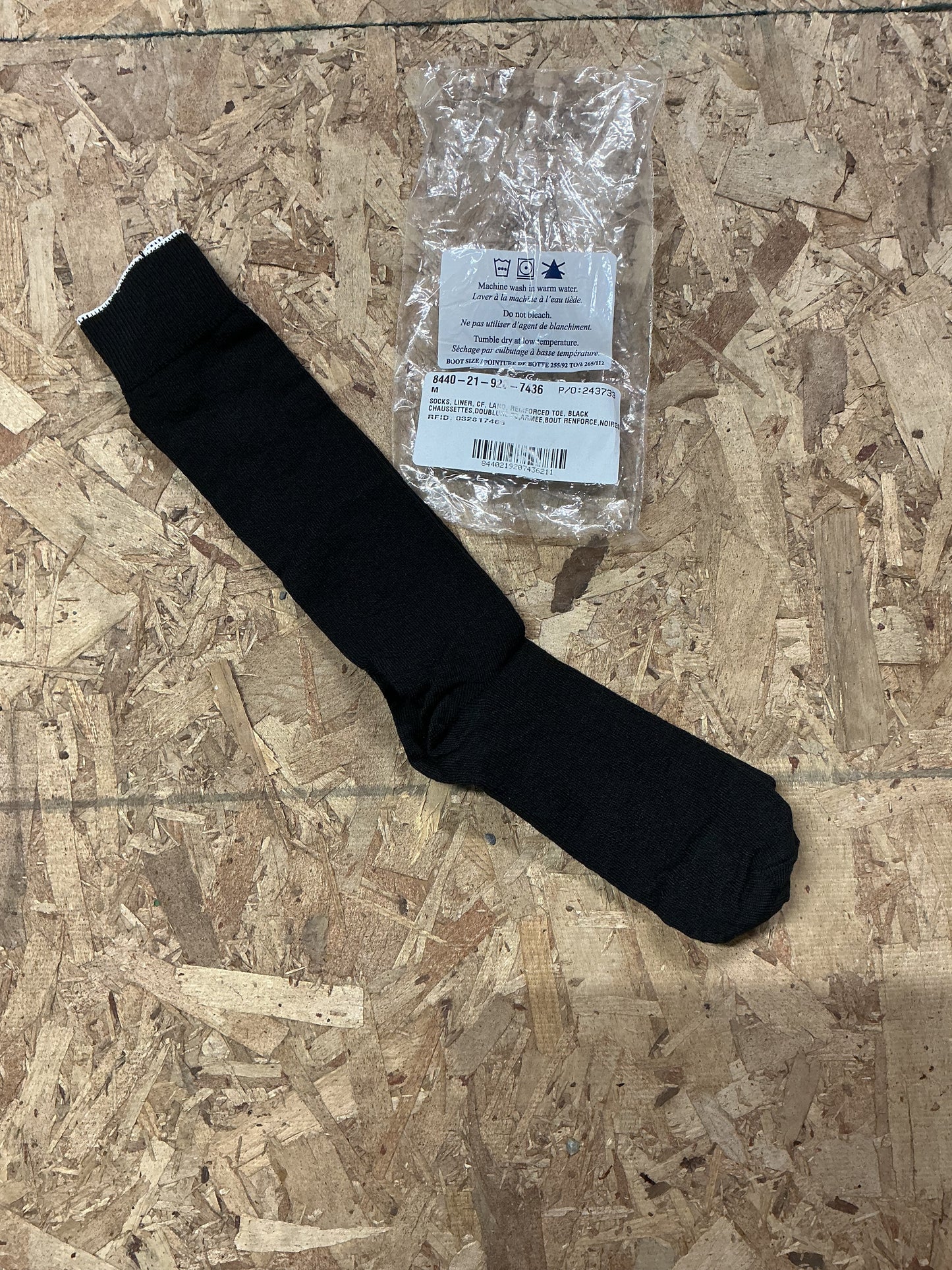 New Canadian Military Black Sock Liners size Medium