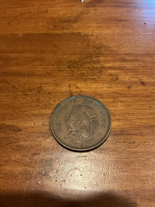 1957  Mexico 50 Centavos