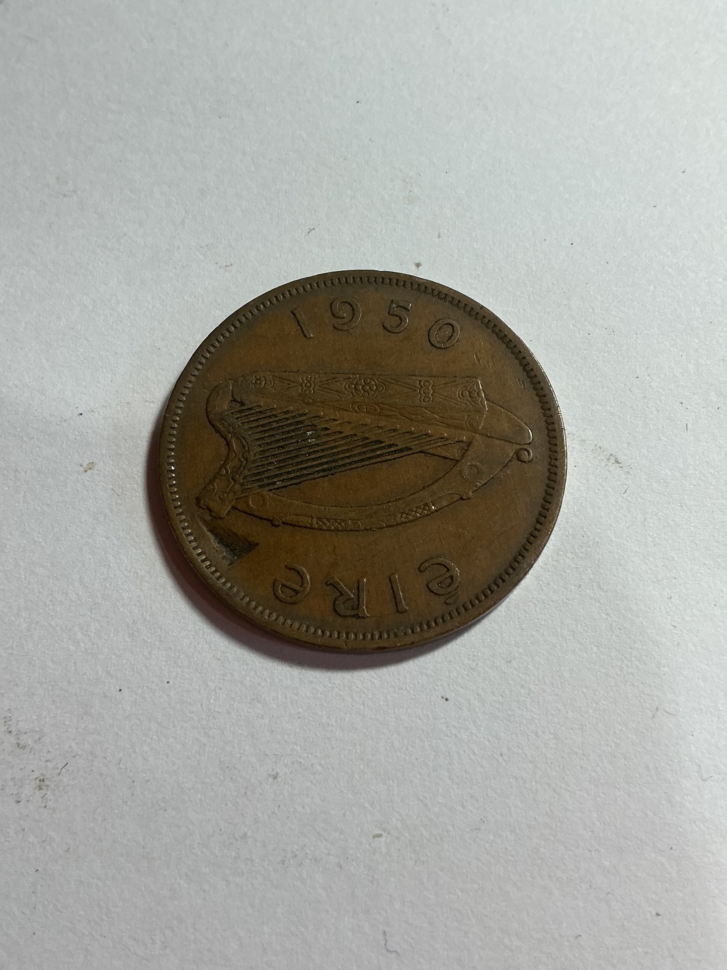 Irish One Penny Coin  Minted 1950