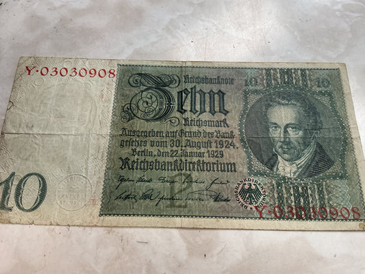 10 Reichsmarks, Germany, 1929