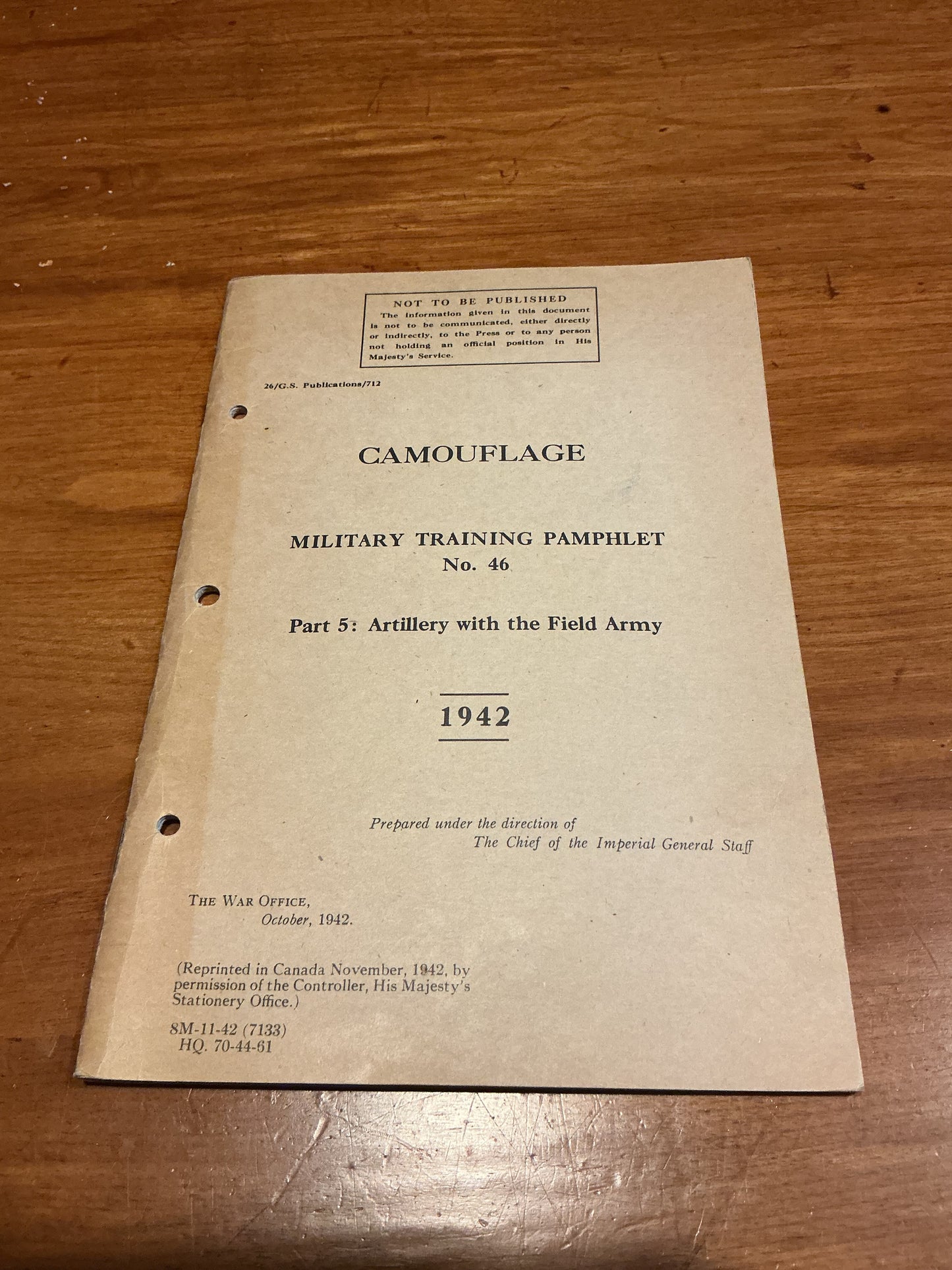 1942 Canadian Camouflage Military Training Pamphlet No46