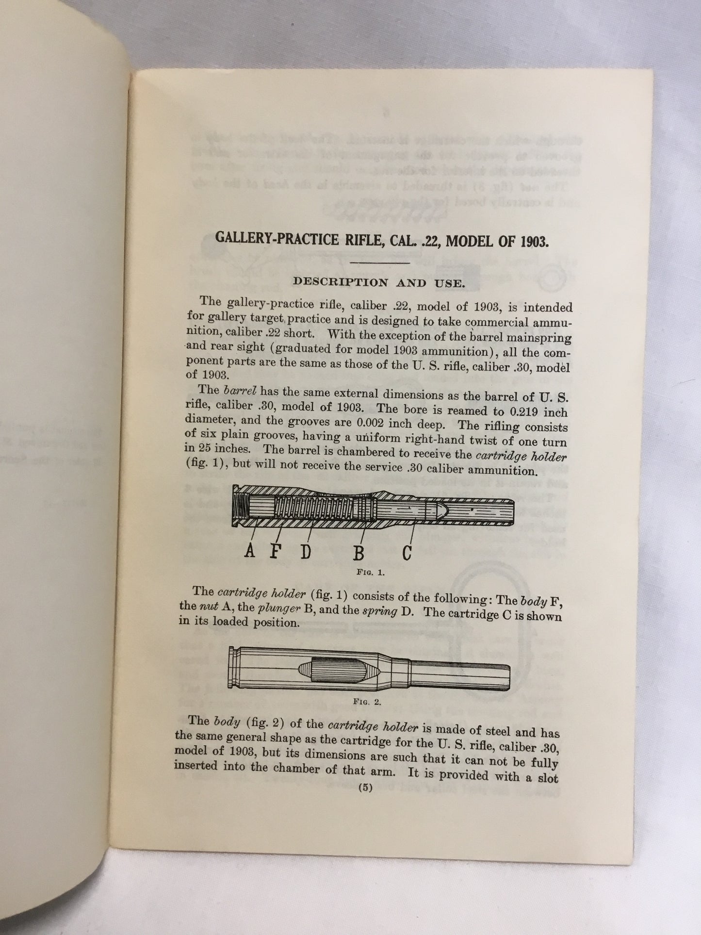 Gallery Practice Rifle Caliber .22 Model  1903  Booklet Manual