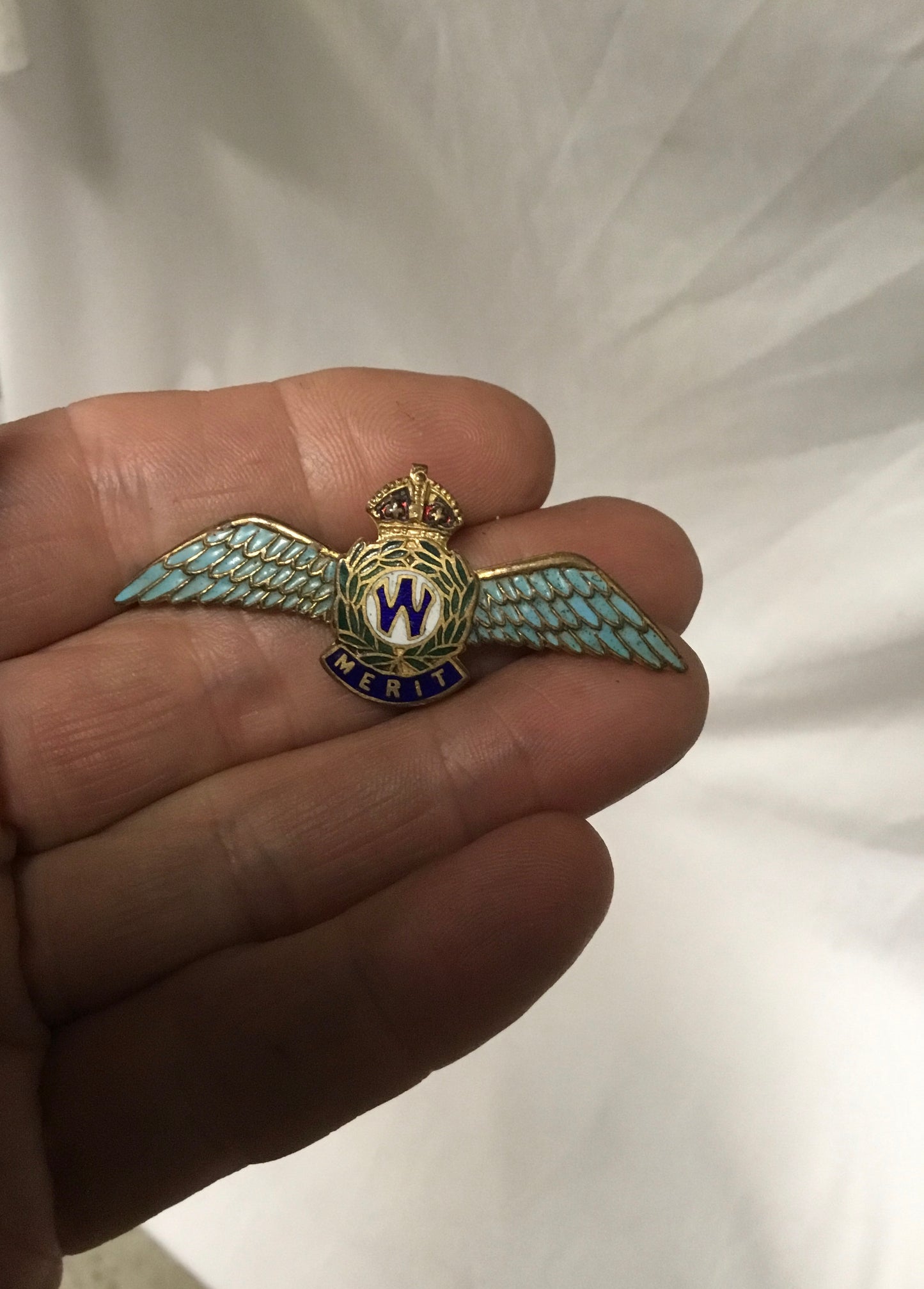 WW2 British Wings For Britain Enamel Merit Wings Pin