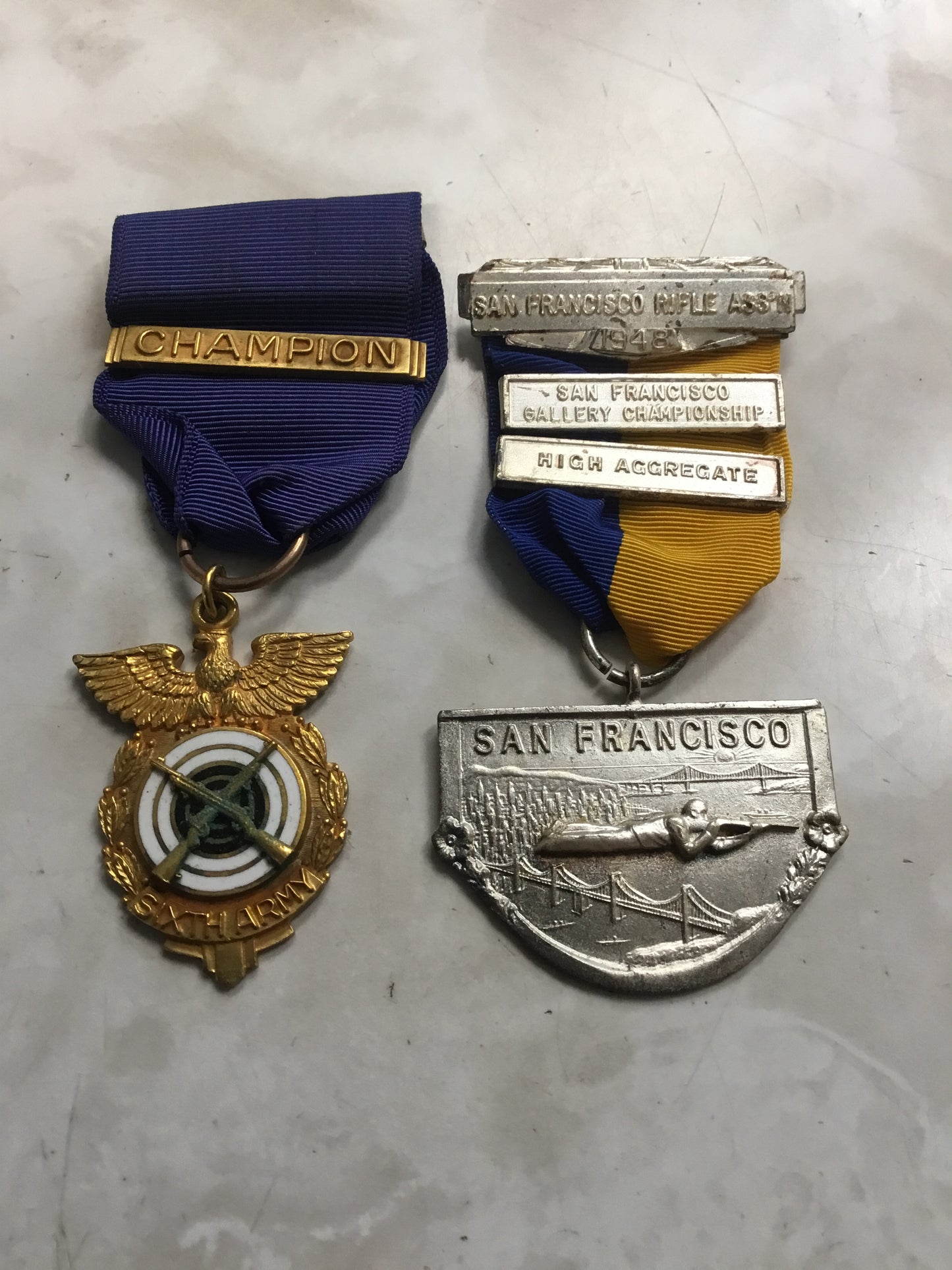 Two Early Shooting Medals 1947 -48