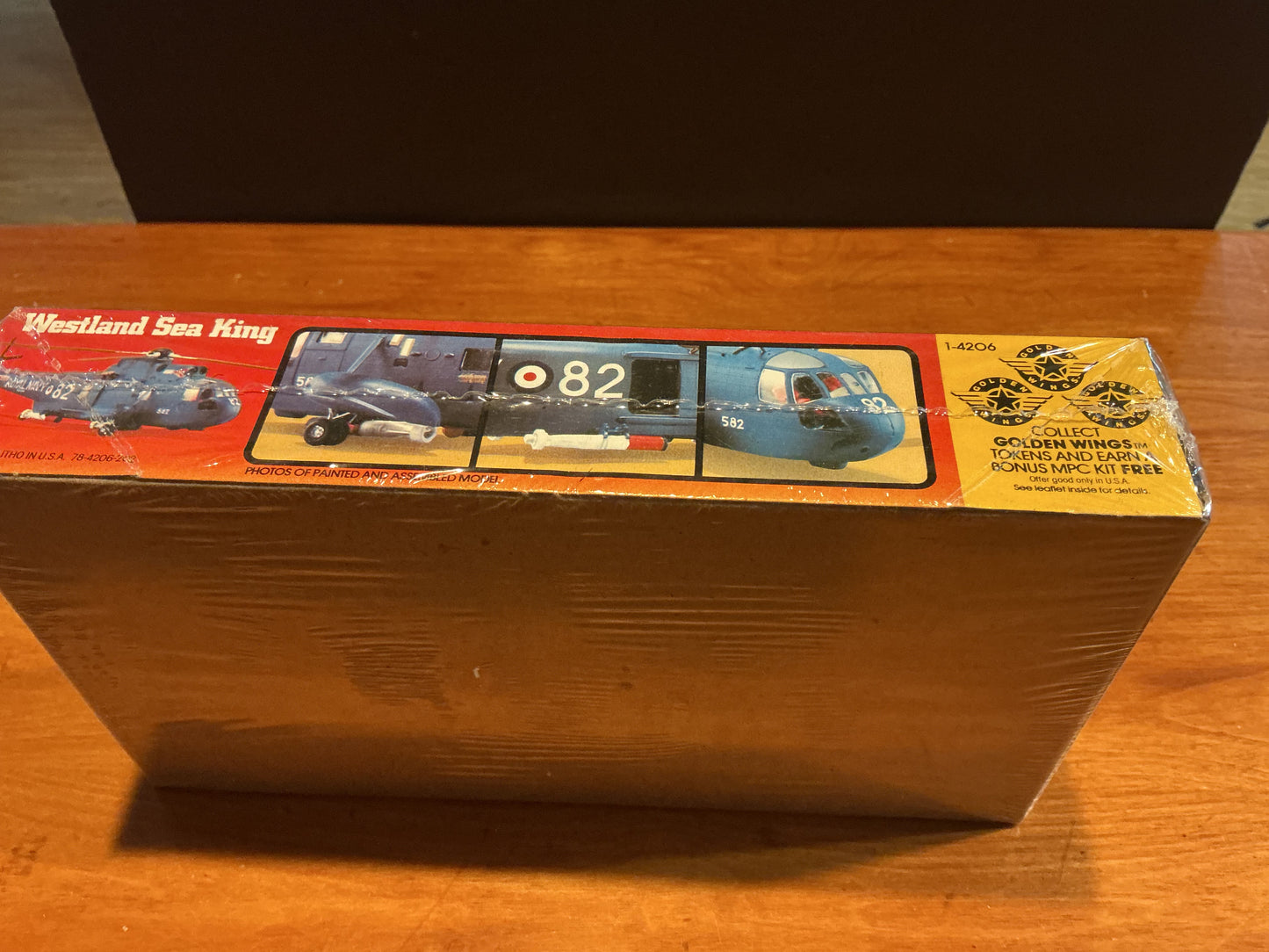 vintage MPC 1/72 scale model kit of the Westland Sea King helicopter, specifically featuring markings from the Battle of the Falklands