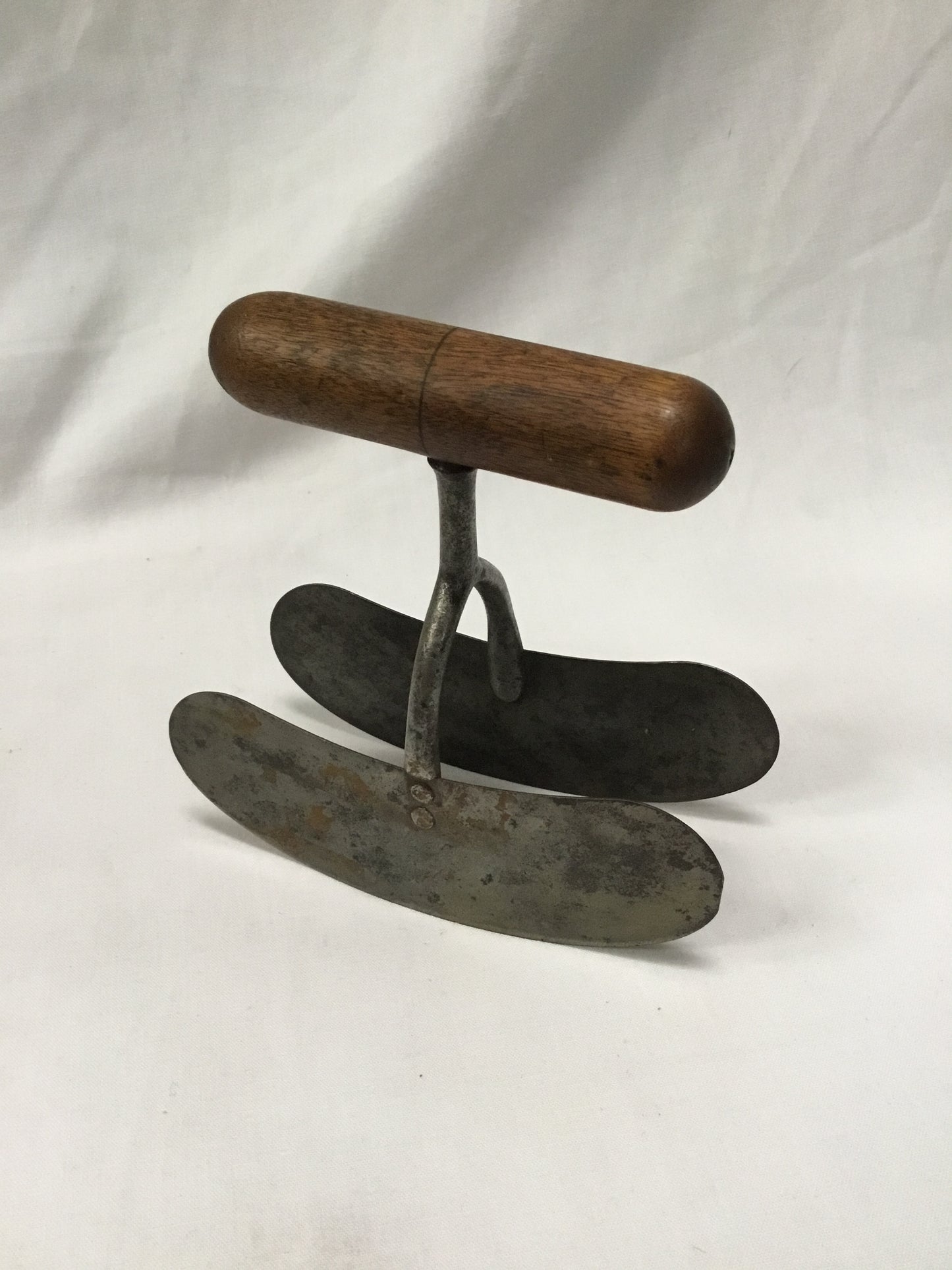 Vintage Double Food chopper , wooden handle