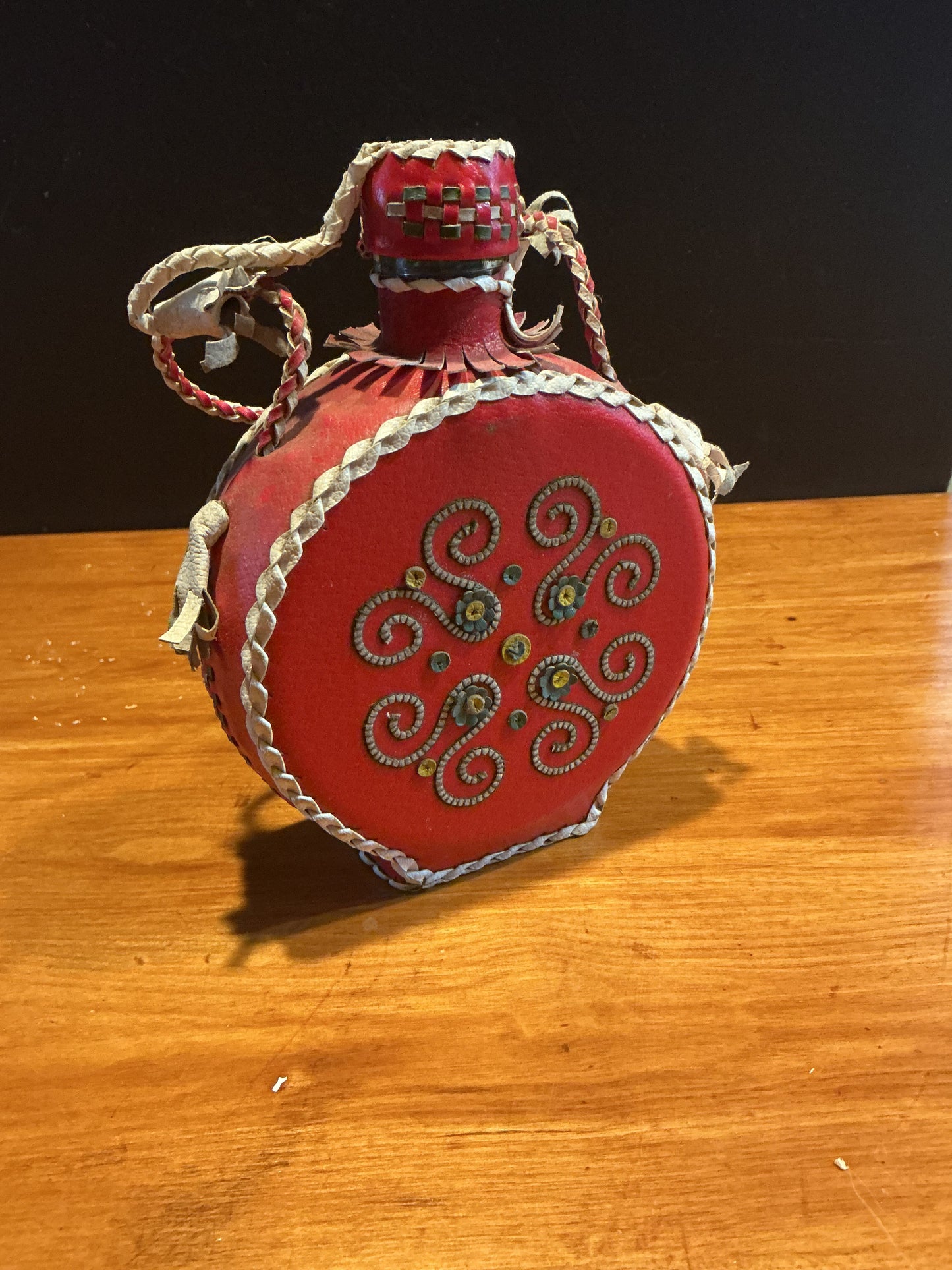 Ornate  Canteen Leather on Glass