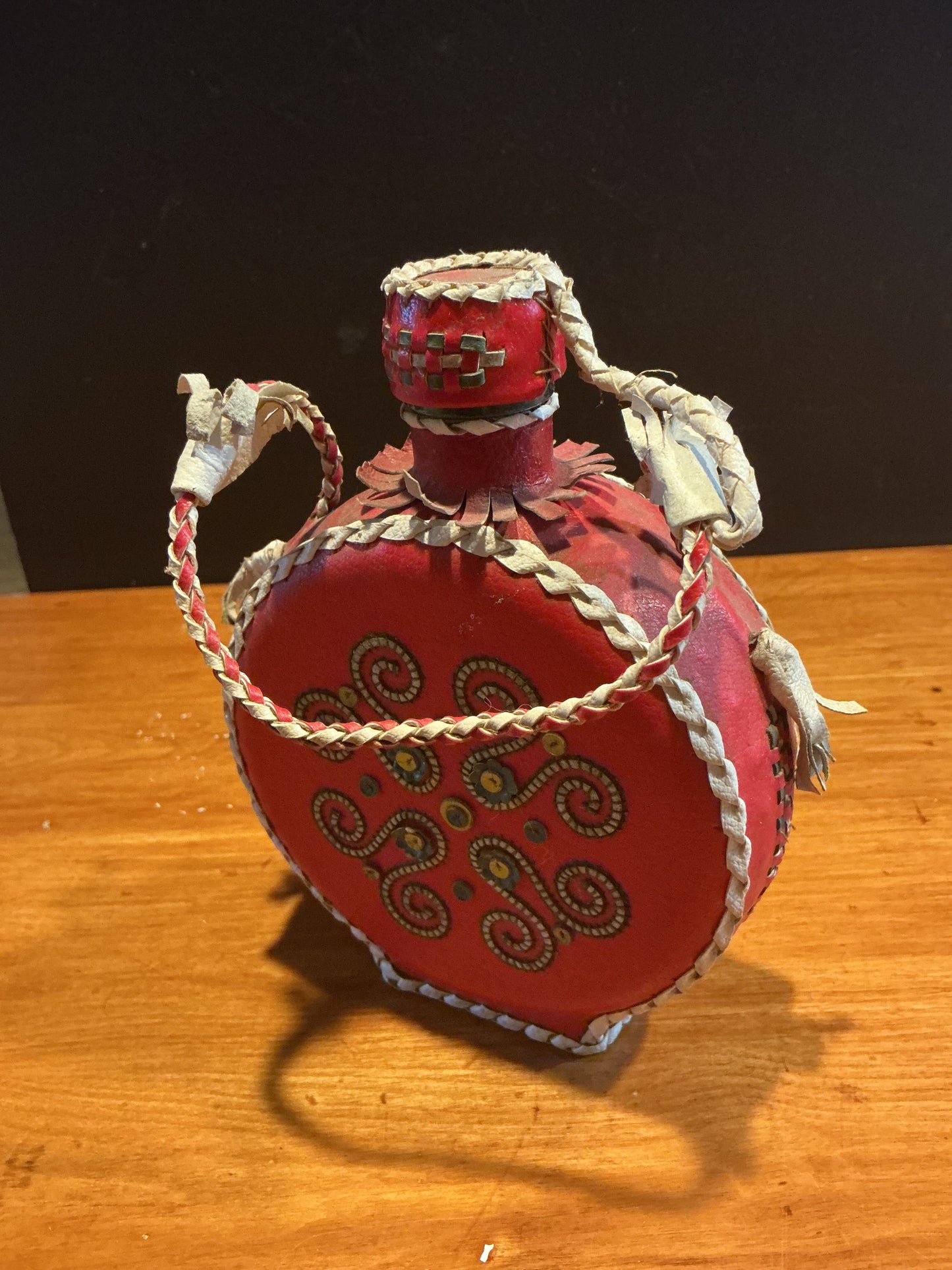 Ornate  Canteen Leather on Glass