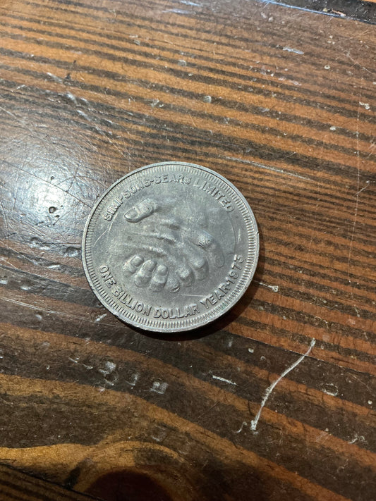 Simpsons-Sears Limited 1973 "One Billion Dollar Year" Handshake Medal from Canada,