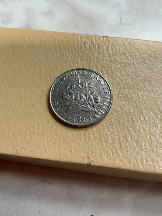 1961 French 1 Franc coin