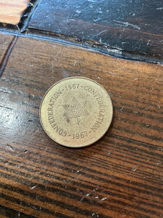 Vintage 1867 to 1967 Canada Confederation Brass  Coin
