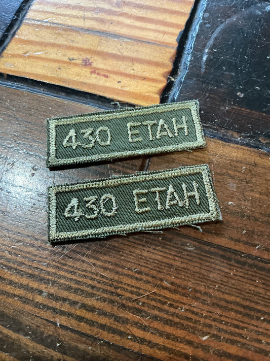 Pair of Canadian 430 ETAH Subdued Cloth Combat Tabs