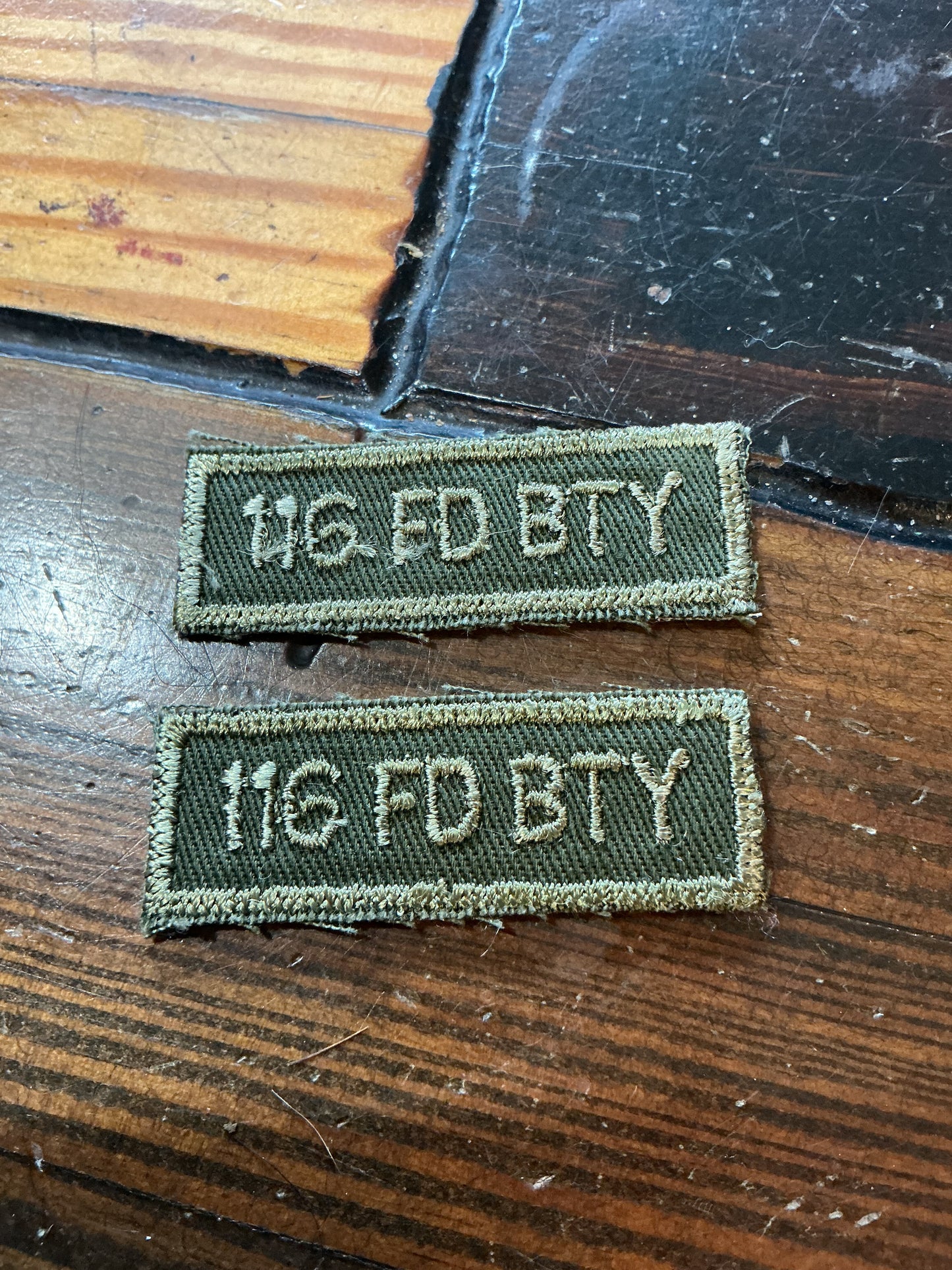 Pair CANADIAN: 116 FD BTY 116TH INDEPENDENT FIELD BATTERY, Subdued CLOTH COMBAT TABS