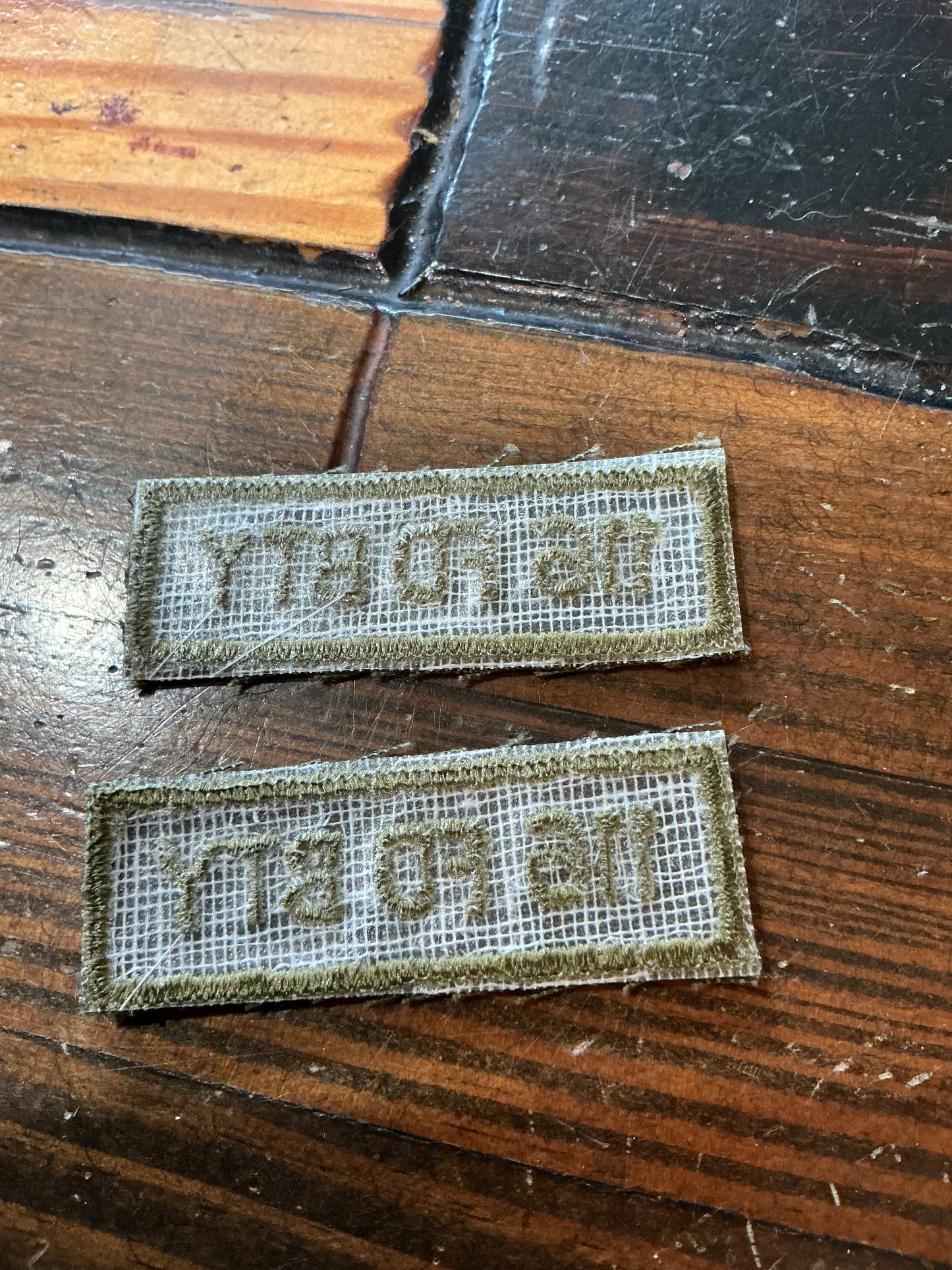 Pair CANADIAN: 116 FD BTY 116TH INDEPENDENT FIELD BATTERY, Subdued CLOTH COMBAT TABS