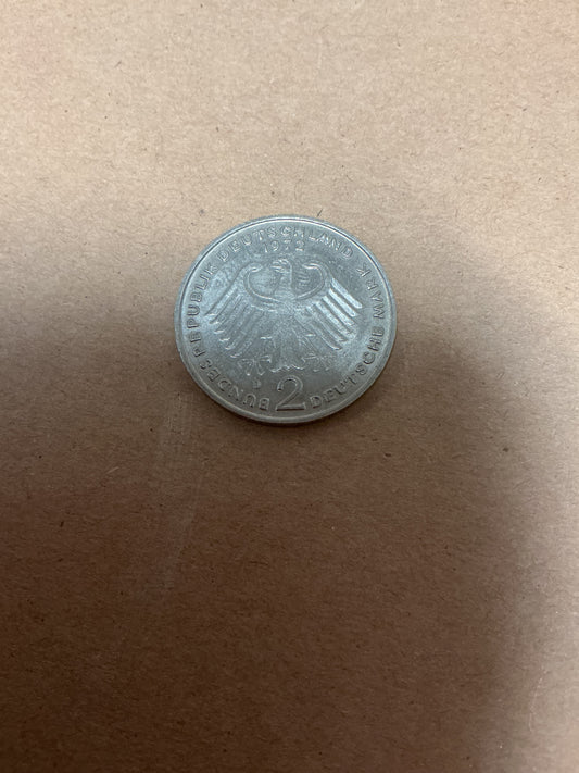 1972 Germany 2 Marks Coin – Federal Republic of Germany, Ludwig Erhard
