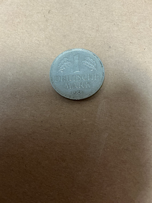 1961 German 1 Deutsche Mark J Marked