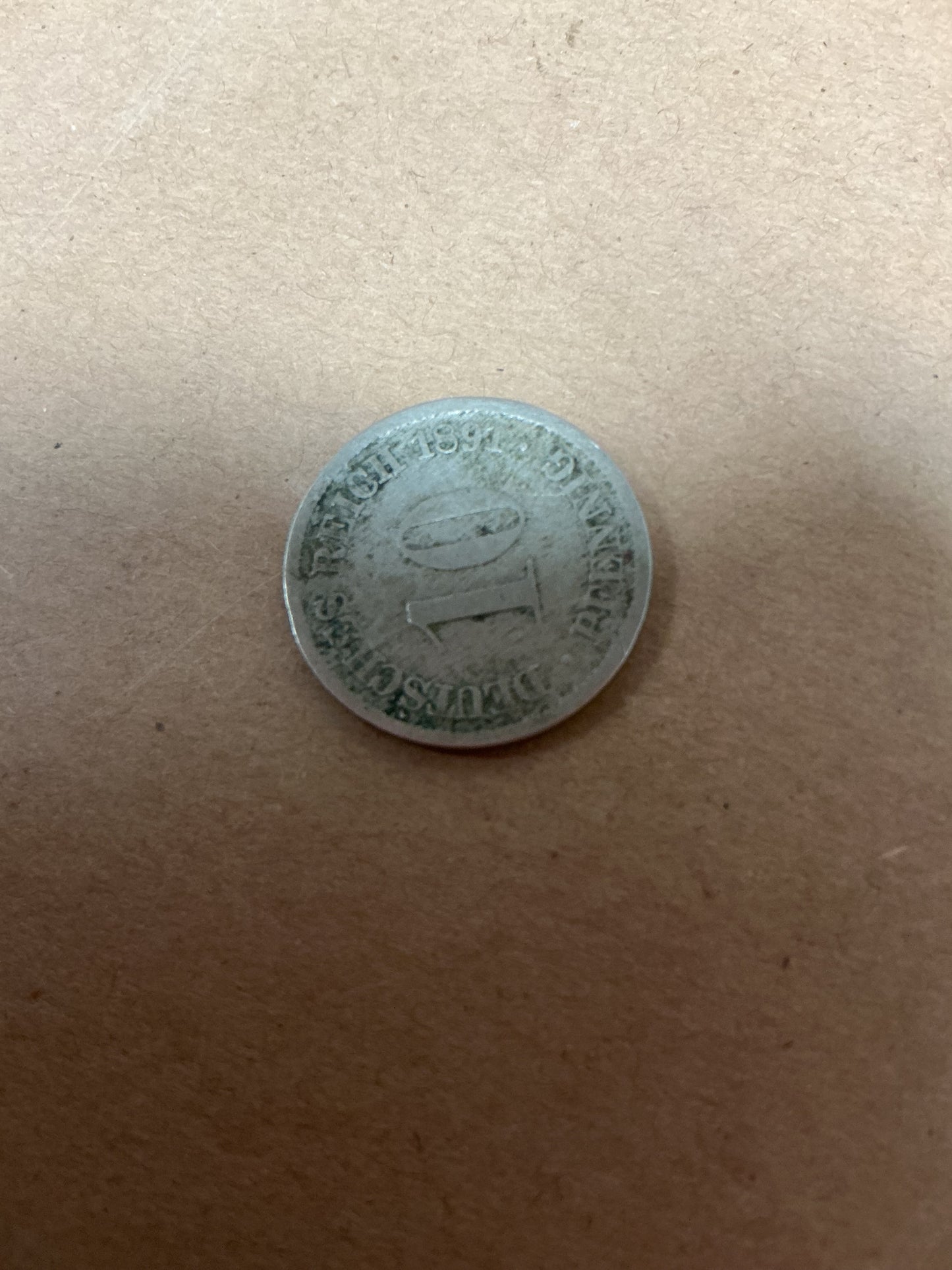 Germany 10 pfennig, 1891 In Circulated Condition