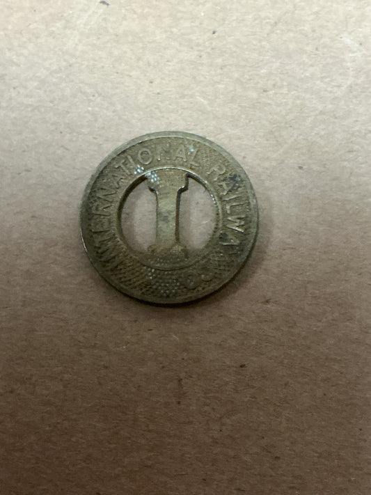 BUFFALO INTERNATIONAL RAILWAY Co. - BRASS - Good For One 7 1/2 Cent Fare