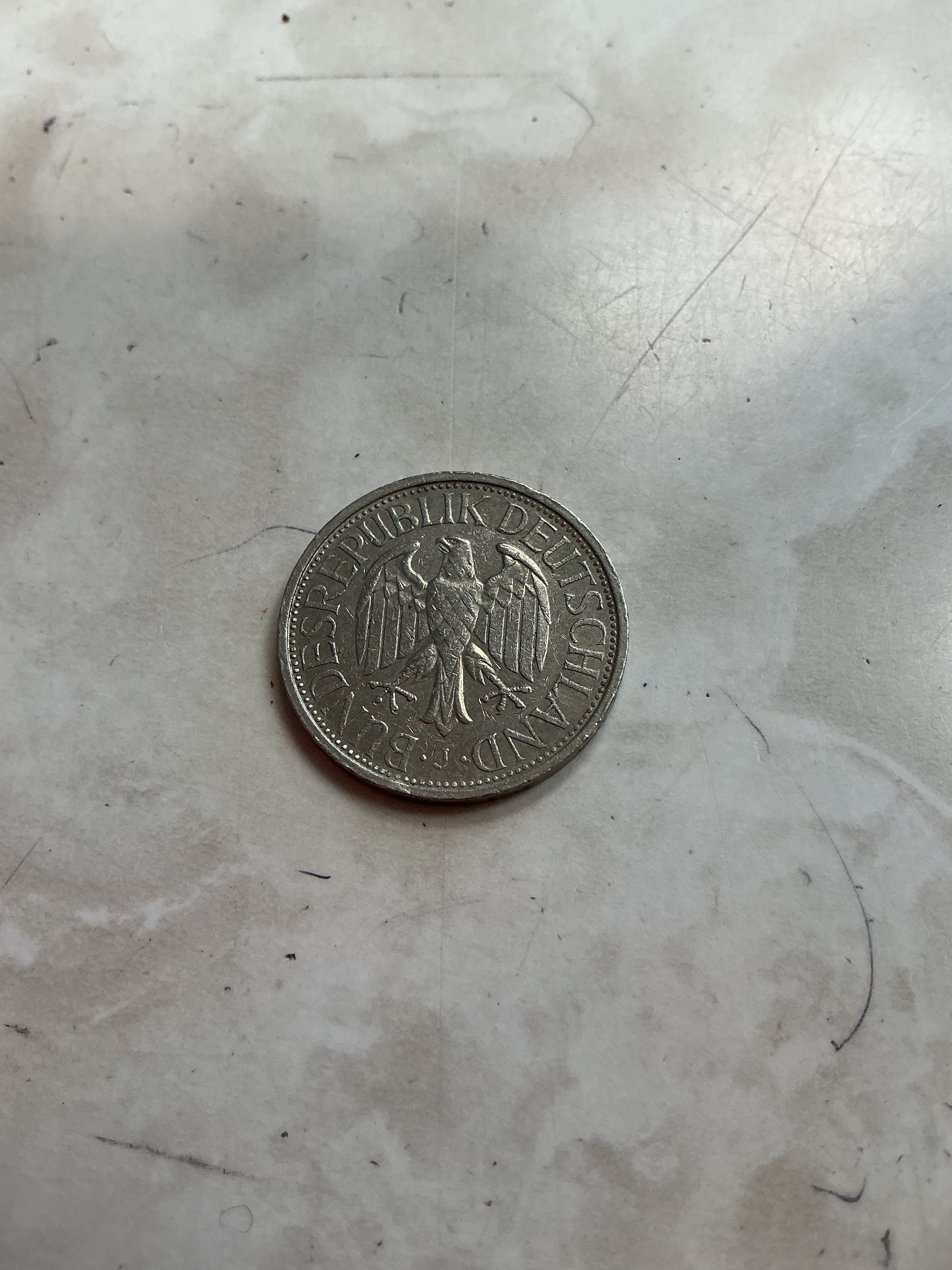 1972 German 1 Deutsche Mark J Marked