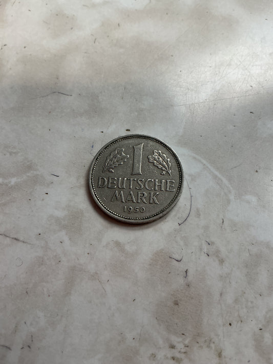 1950 German 1 Deutsche Mark F Marked
