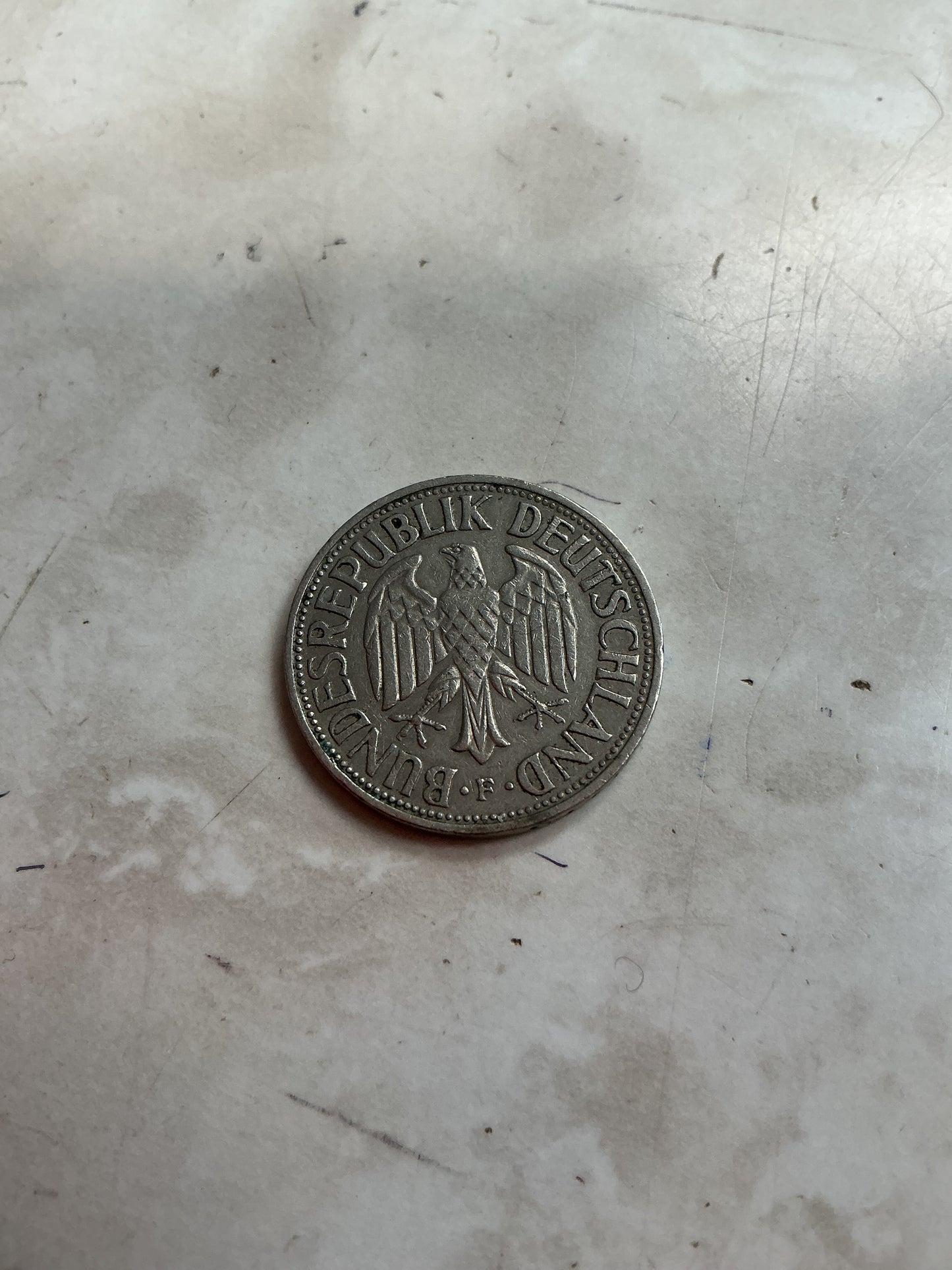 1950 German 1 Deutsche Mark F Marked