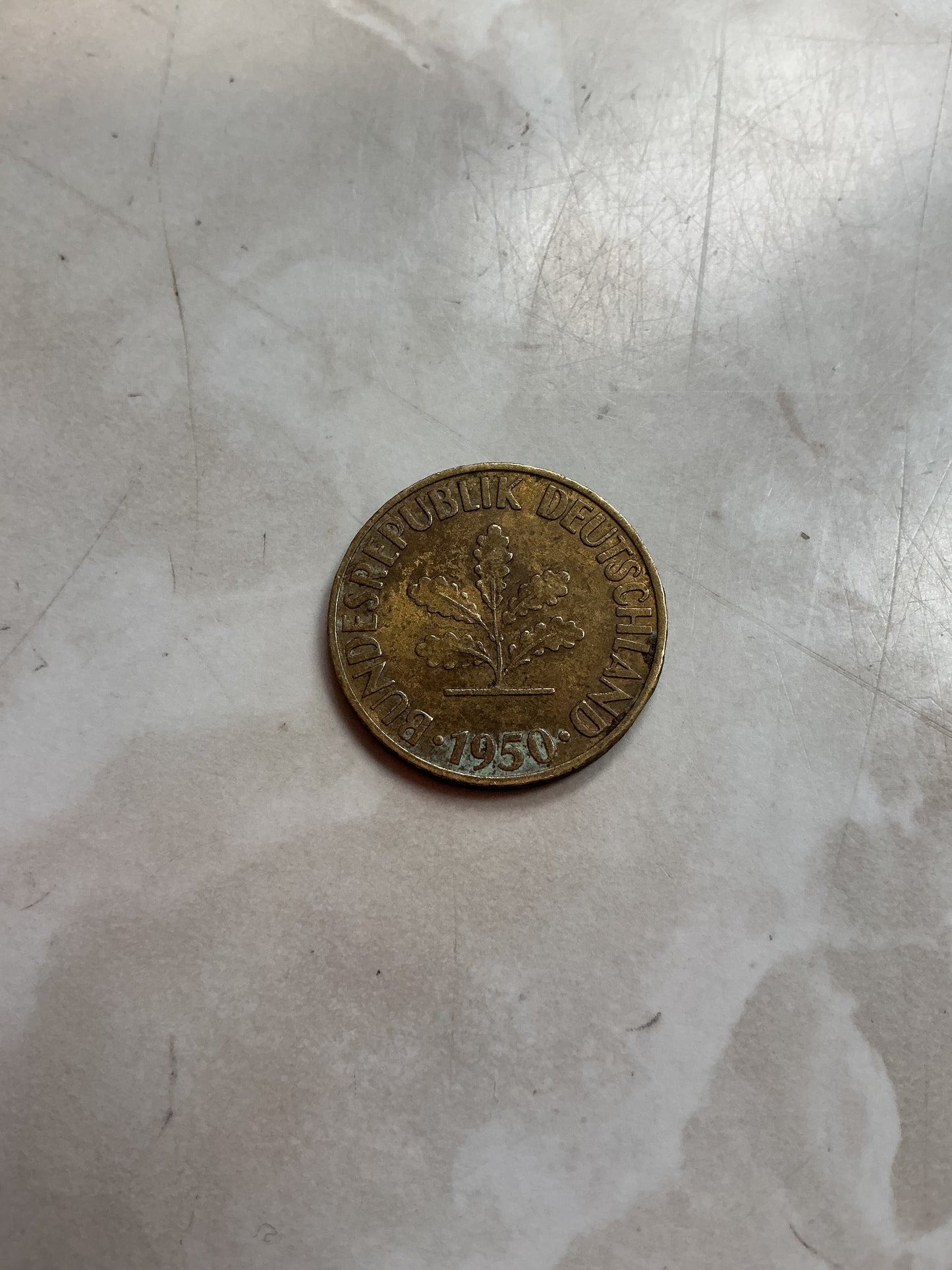 GERMANY  10 pfennig 1950 F