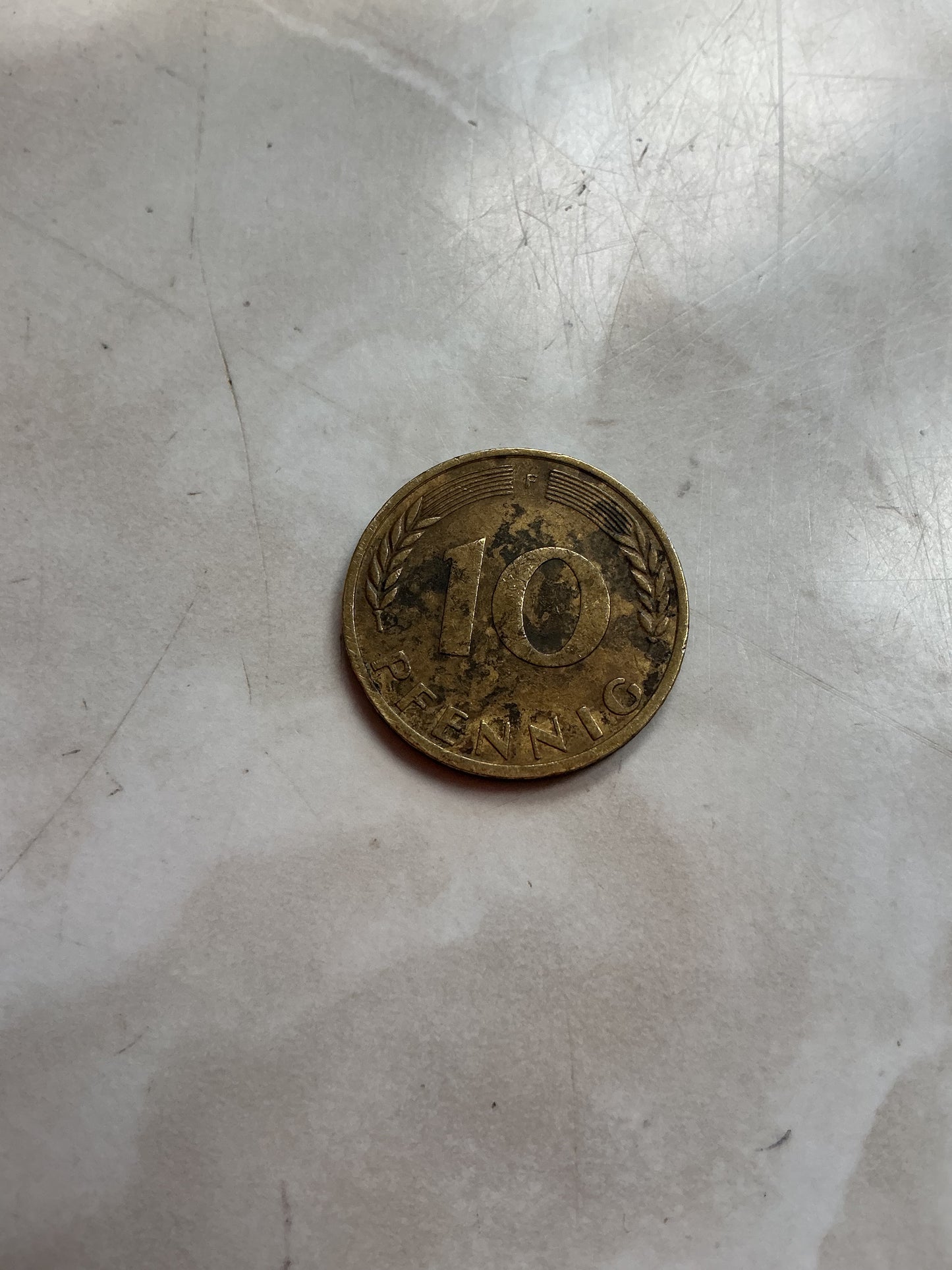 GERMANY  10 pfennig 1950 F