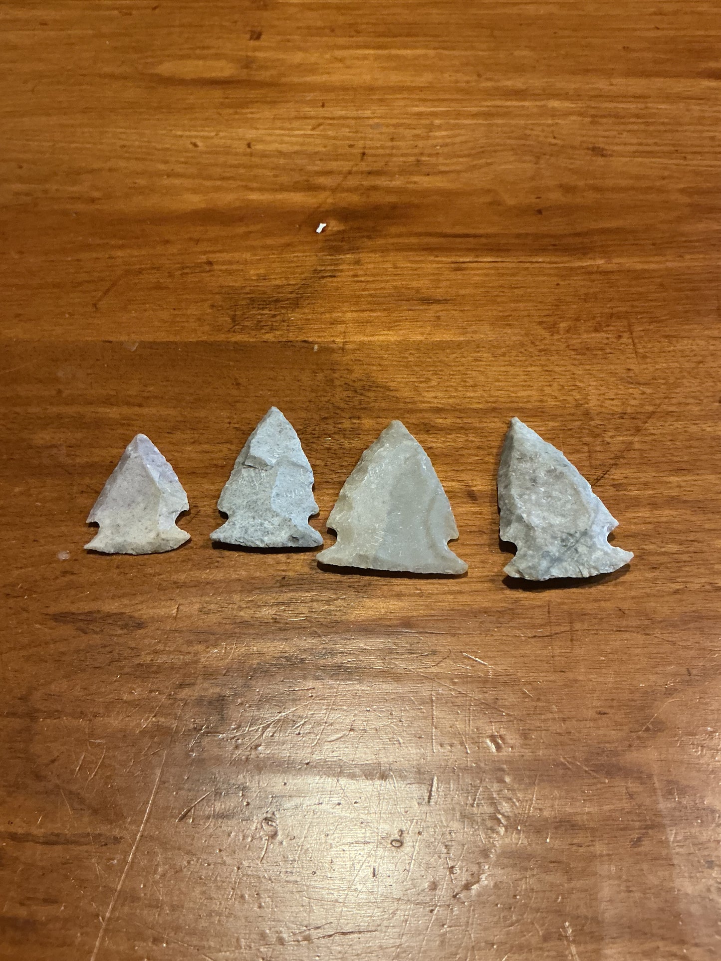 Lot of 4 Stone Arrow Heads . Great for collecting or crafts