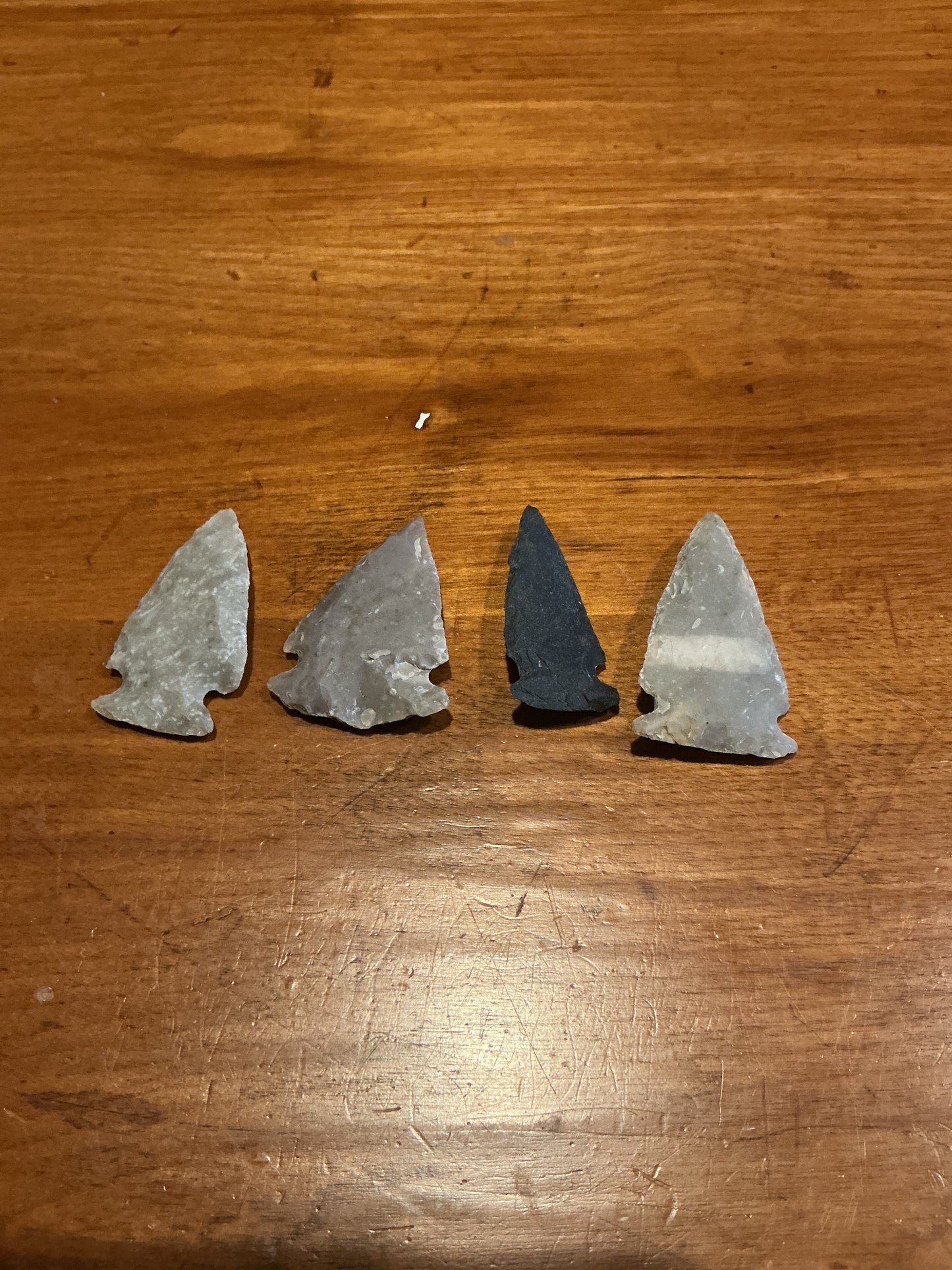 Lot of 4 Stone Arrow Heads . Great for collecting or crafts