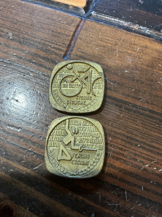 2 1972 Canadian Olympic Association Medals Fencing Cycling