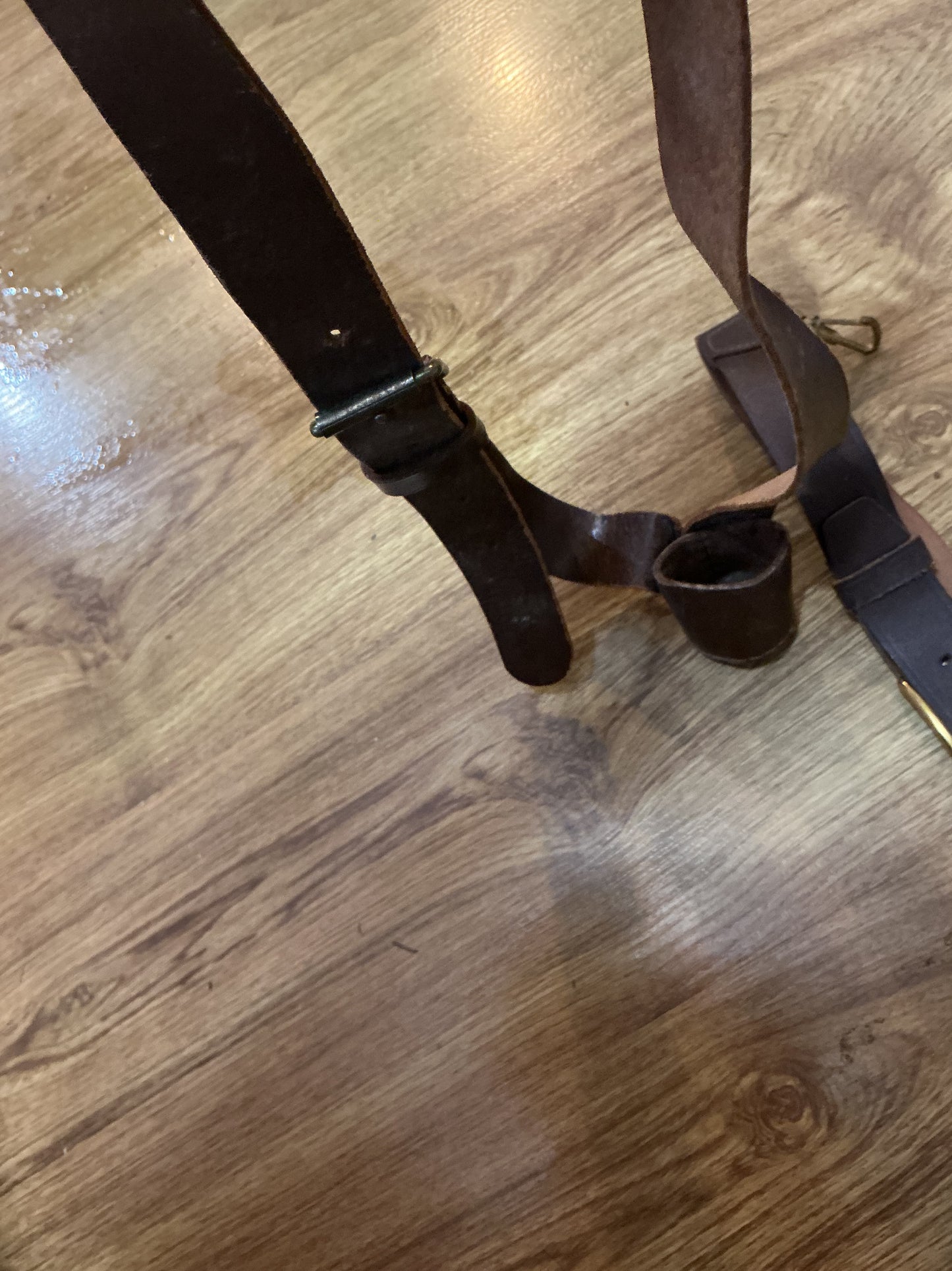 Vintage Boy Scout Belt and Leather Flag pole holder