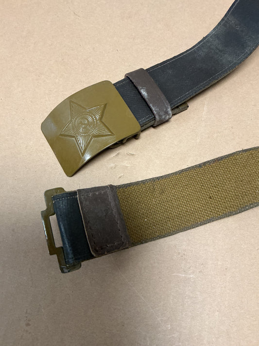 Early  USSR/Soviet Army Belt with Green painted  Buckle