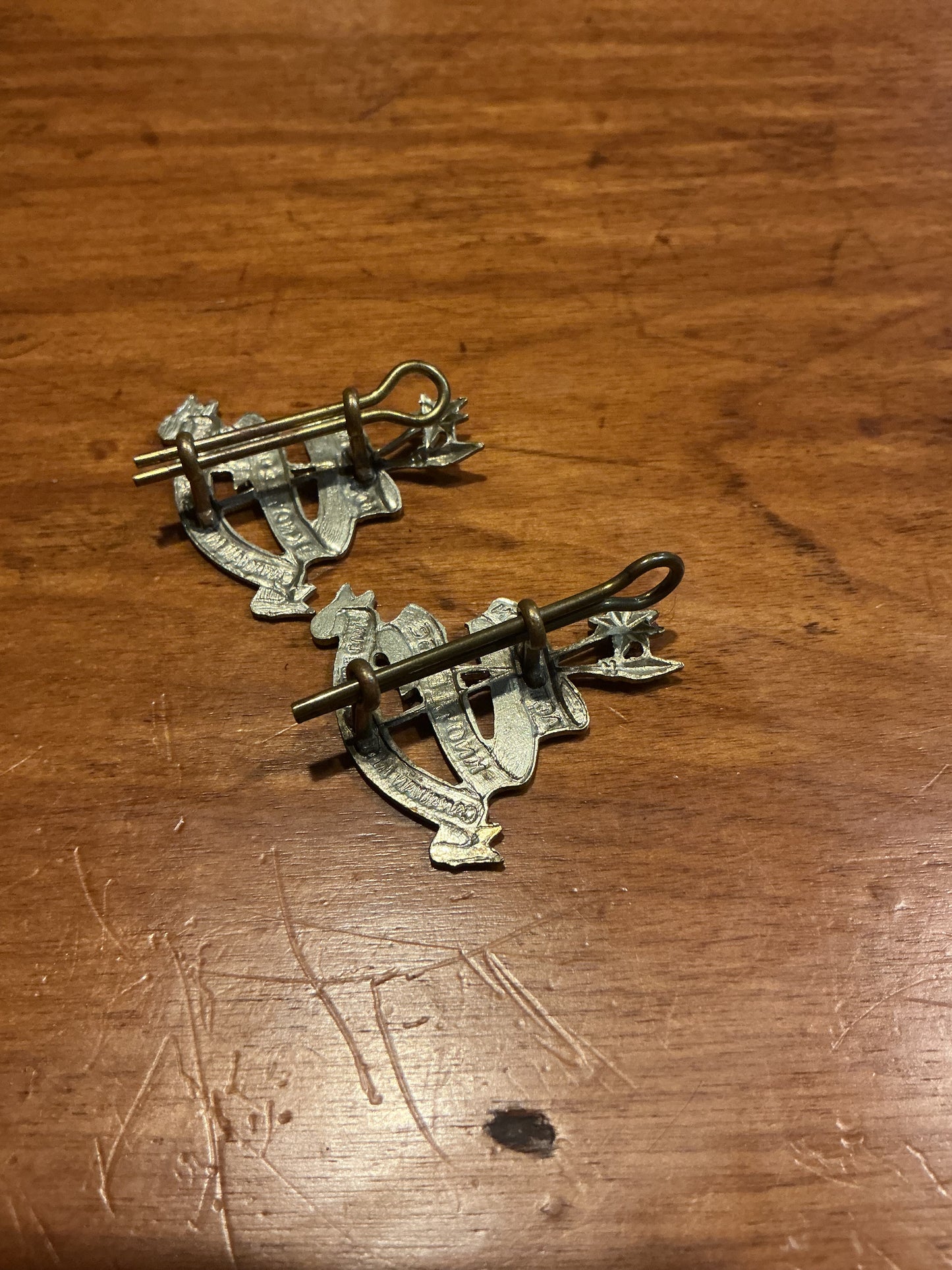 Early Pair of Canadian Intelligence Corps collar badges.