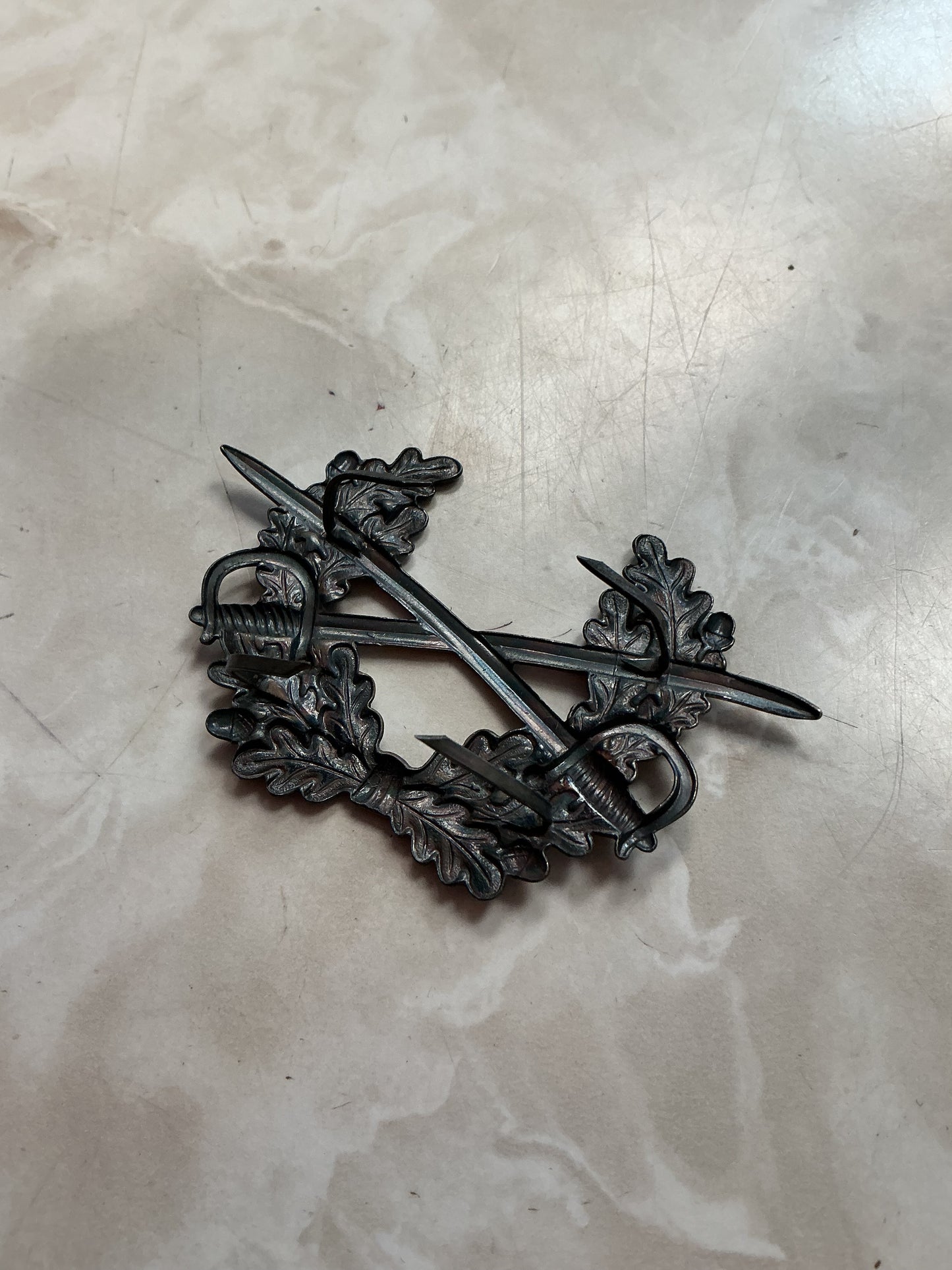West German Army Crossed Swords Bundewehr Cap Badge Cockade