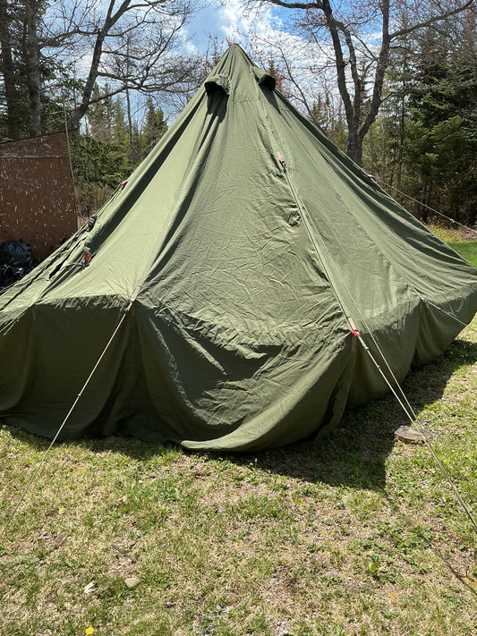 Canadian Military 10 Man Bell Tent with Stove pipe Hole