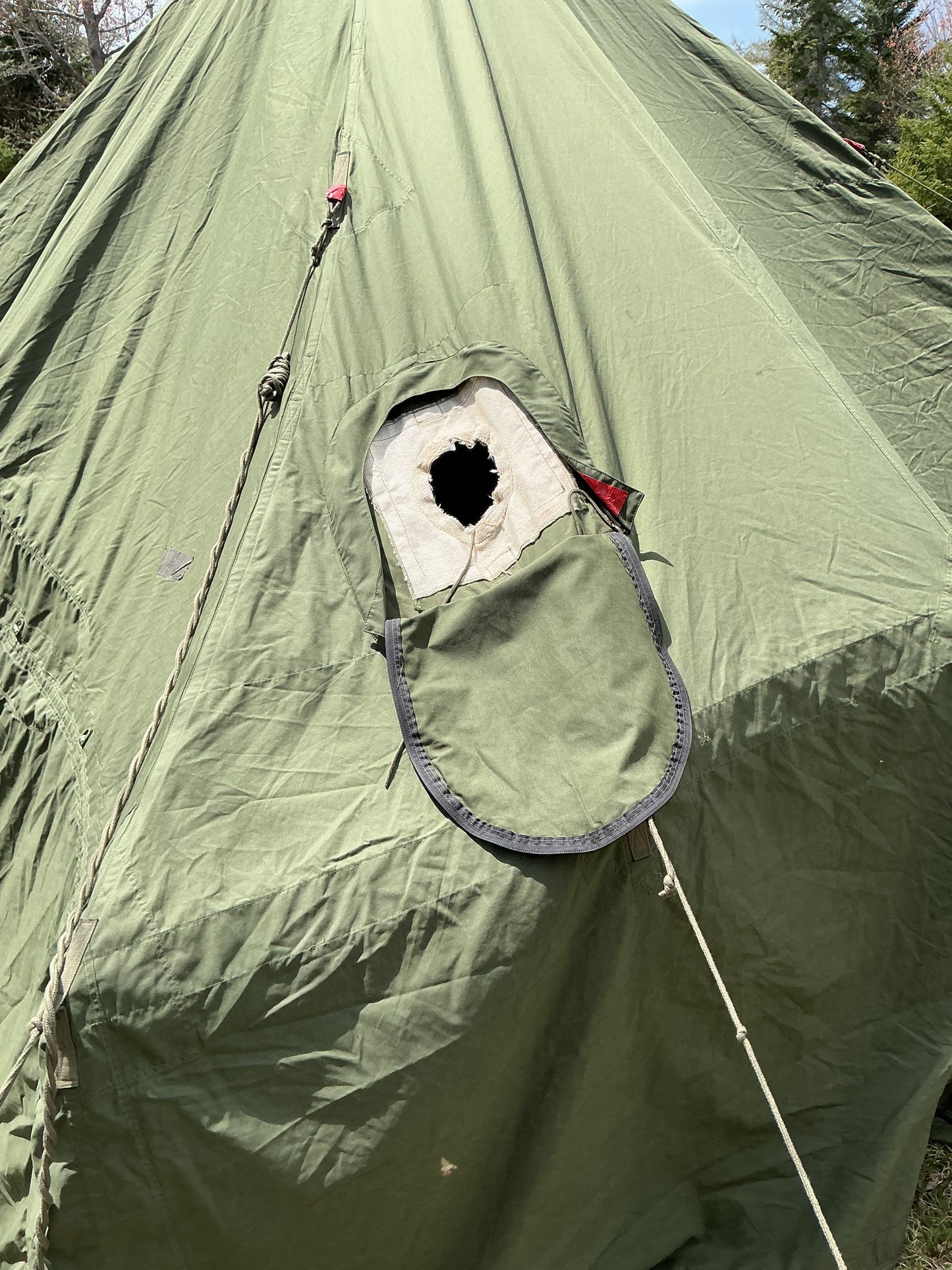 Canadian Military 10 Man Bell Tent with Stove pipe Hole