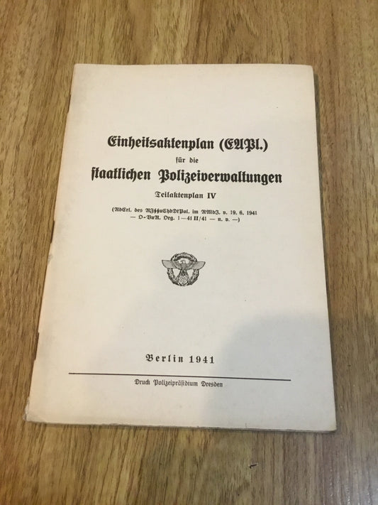 WW11 German Police Booklet , of Duties and Conduct.1941