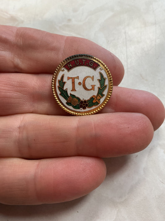 Vintage 1933 N.U.T.G National Union of Townswomen’s Guild Gold Tone Badge
