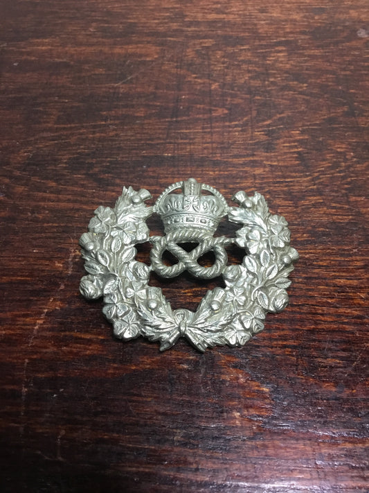 Staffordshire Constabulary Wreath Shako/Cap Badge - King's Crown