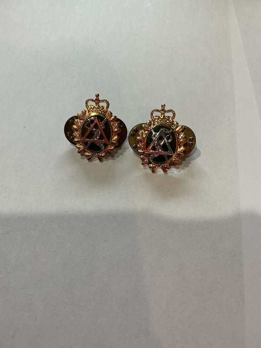 Pair Canadian Dental Metal Collar Badges