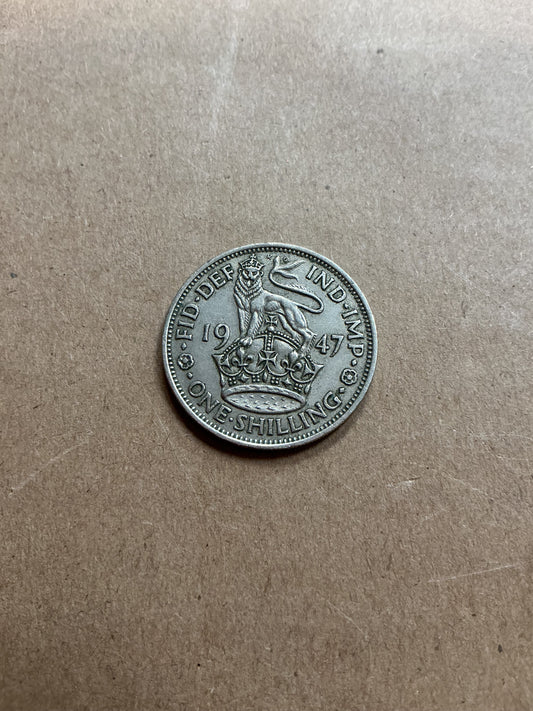 1947 UNITED KINGDOM, ONE SHILLING COIN