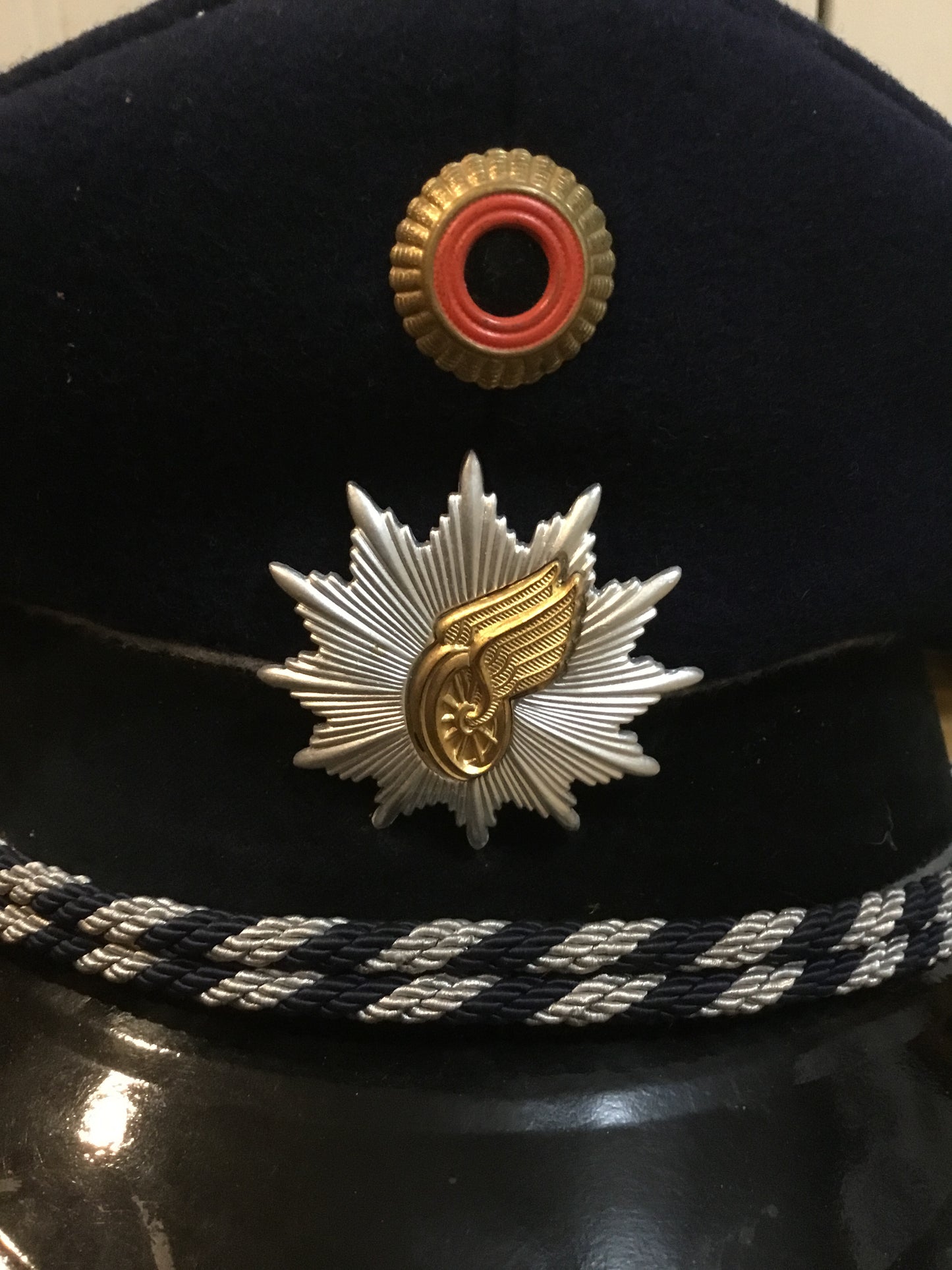 West German Railway Police Forage Cap and badge