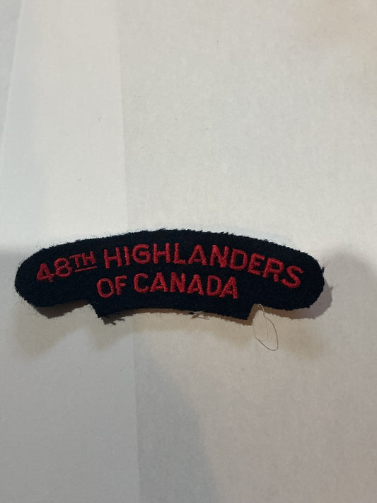 CANADA 48TH HIGHLANDERS SHOULDER FLASH