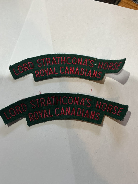 Pair of Shoulder Flashes Lord STRATHCONA’S Horse Royal Canadians