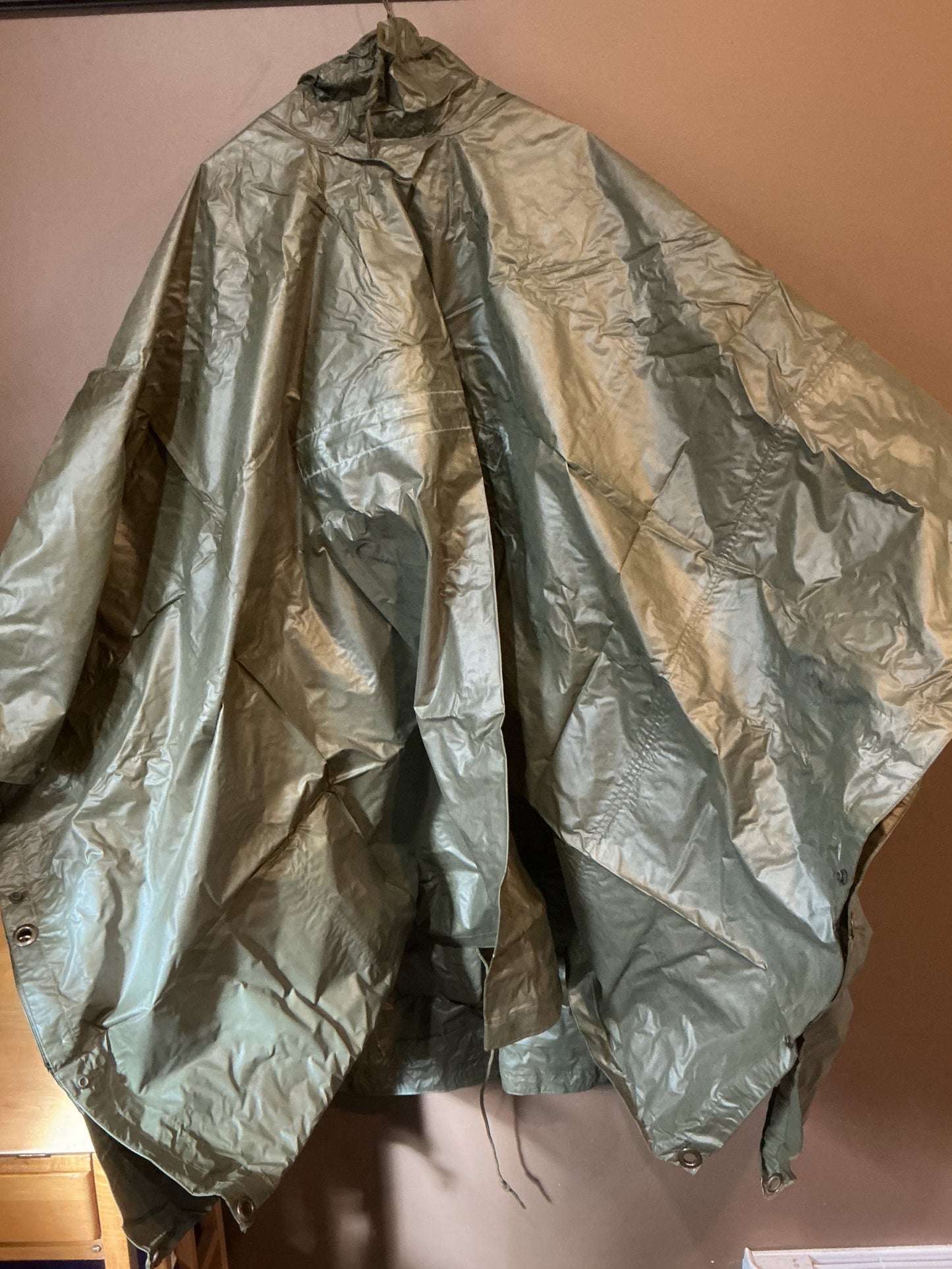 Vintage Polish Rain Poncho with carry pouch