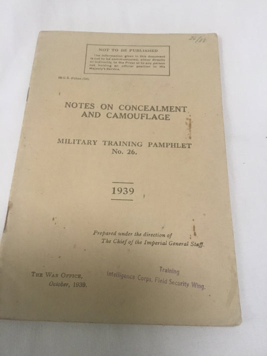 Notes on Concealment and Camouflage 1939 , No.26