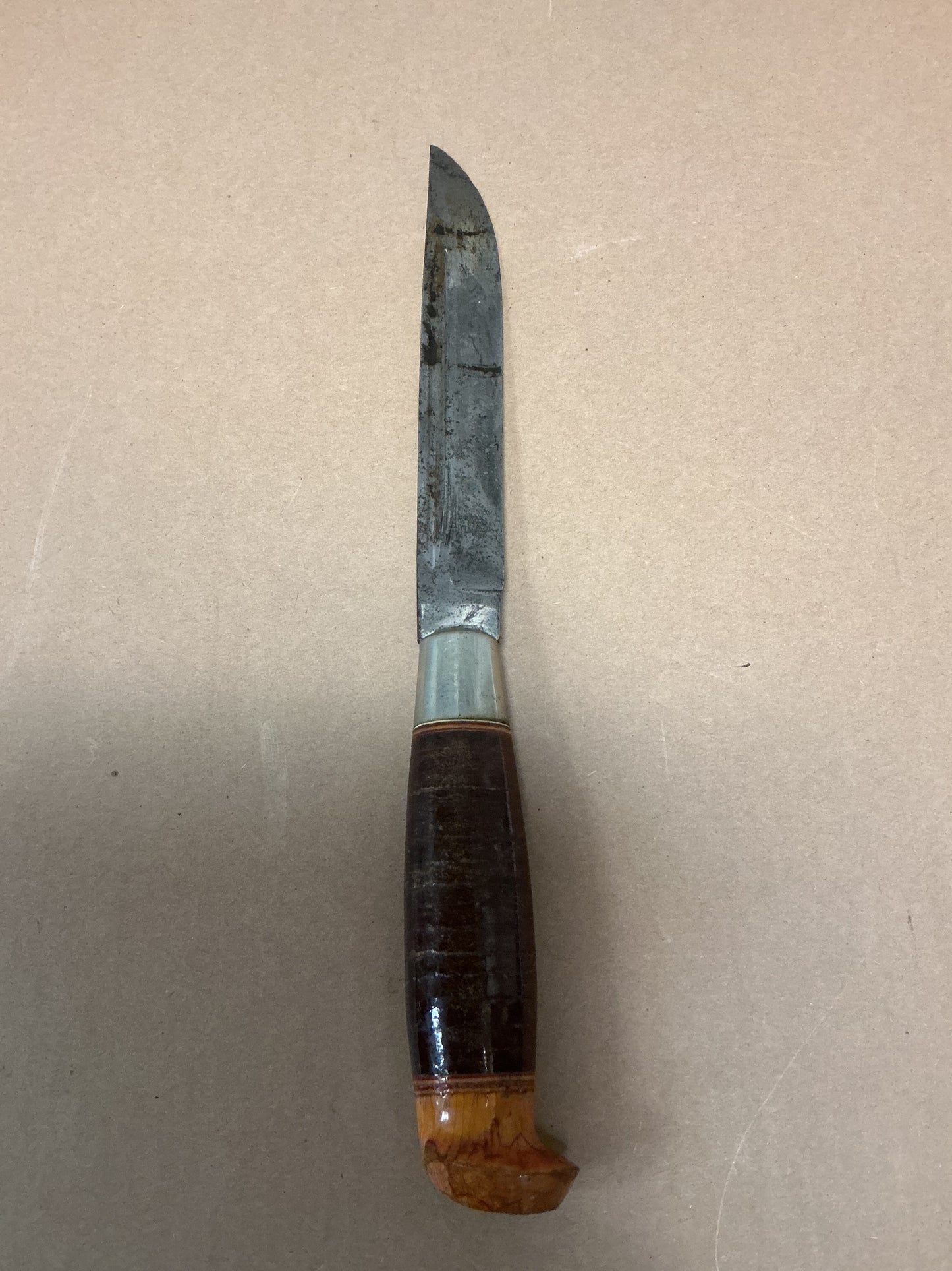 Pressed Leather Handle Hunting/Camp Knife