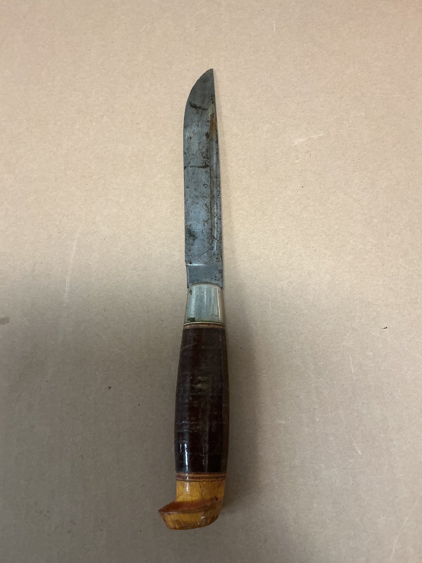 Pressed Leather Handle Hunting/Camp Knife